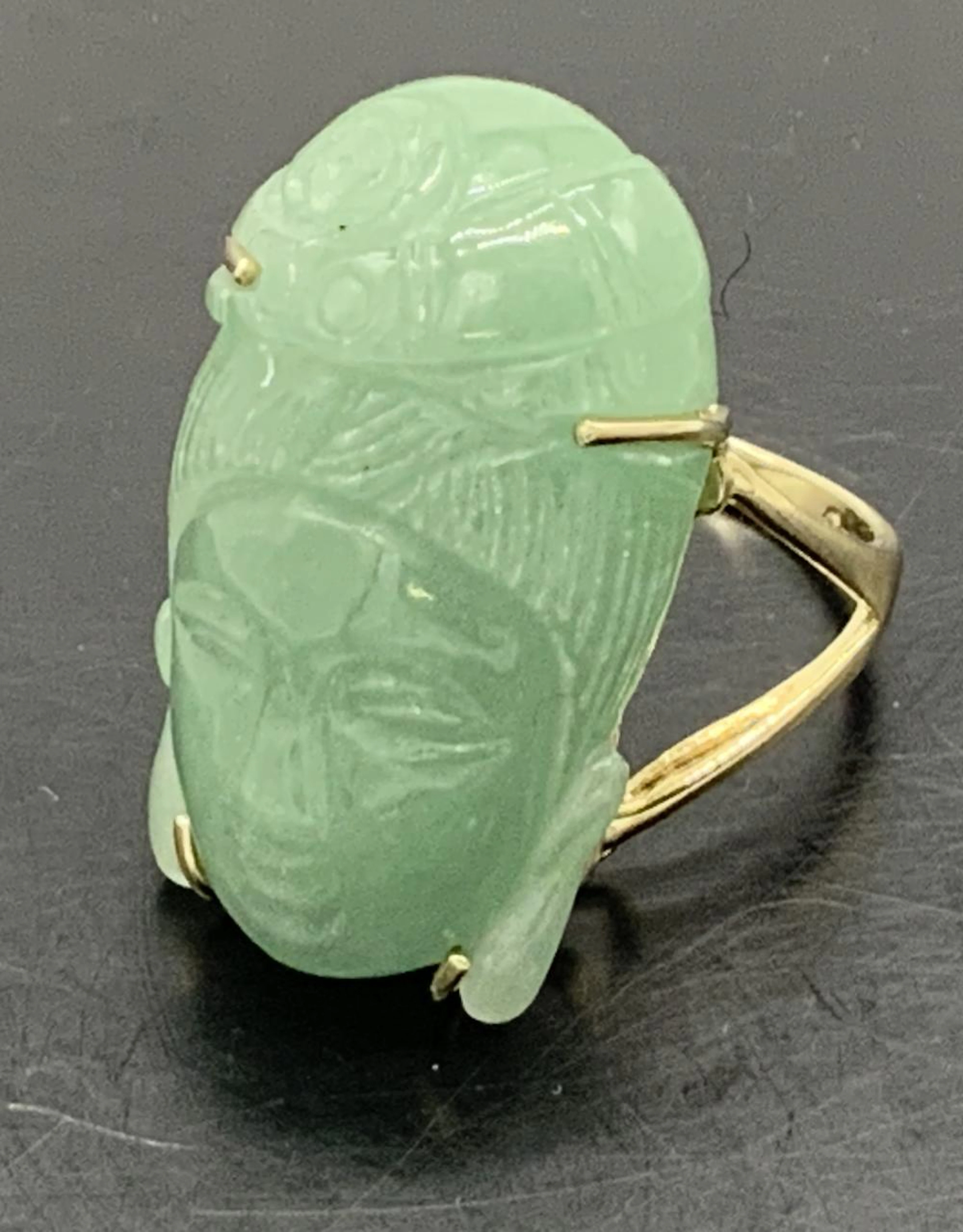JADE BUDDHA 14K Ring