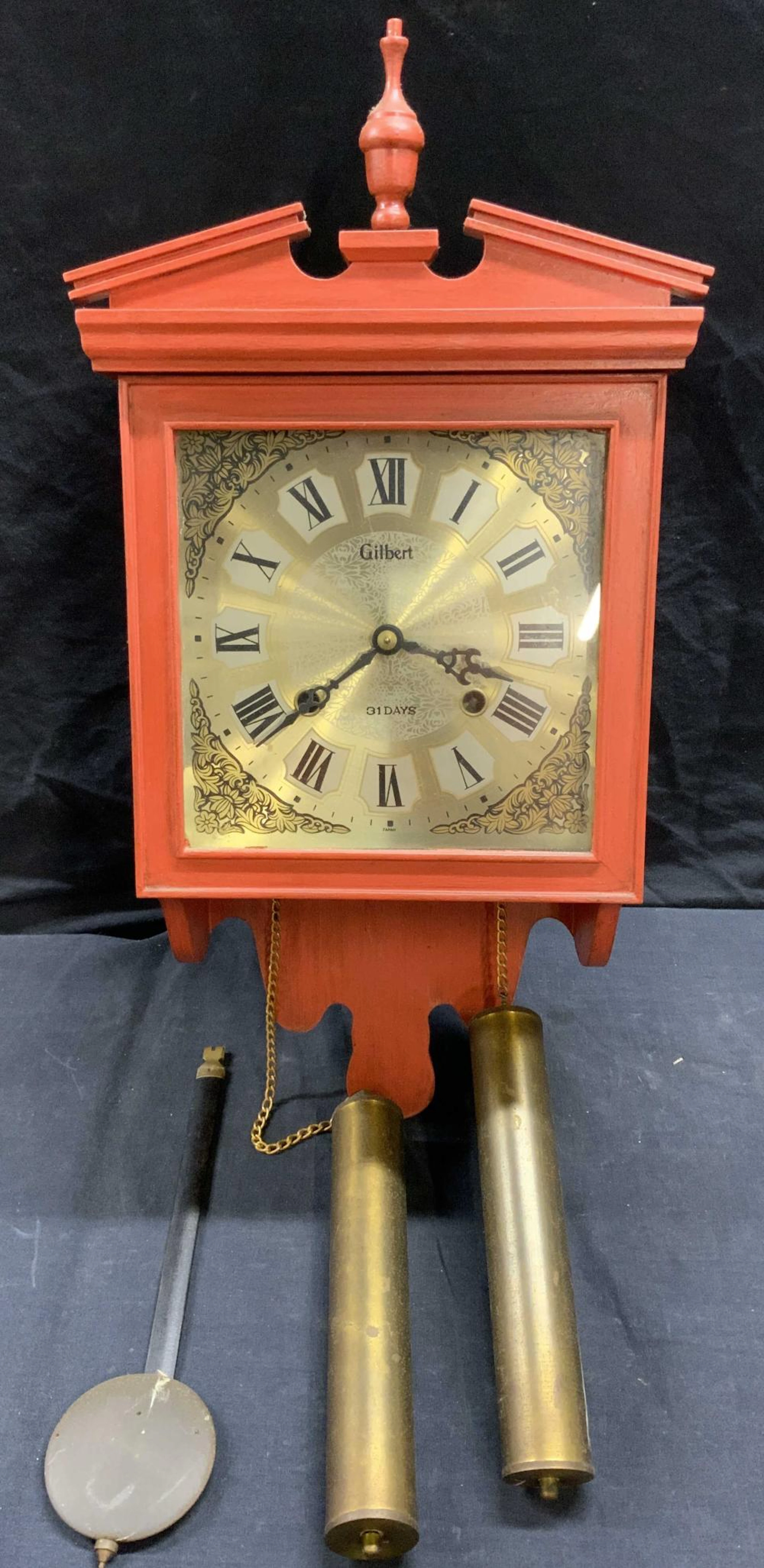 Antique GILBERT Red Wall Clock