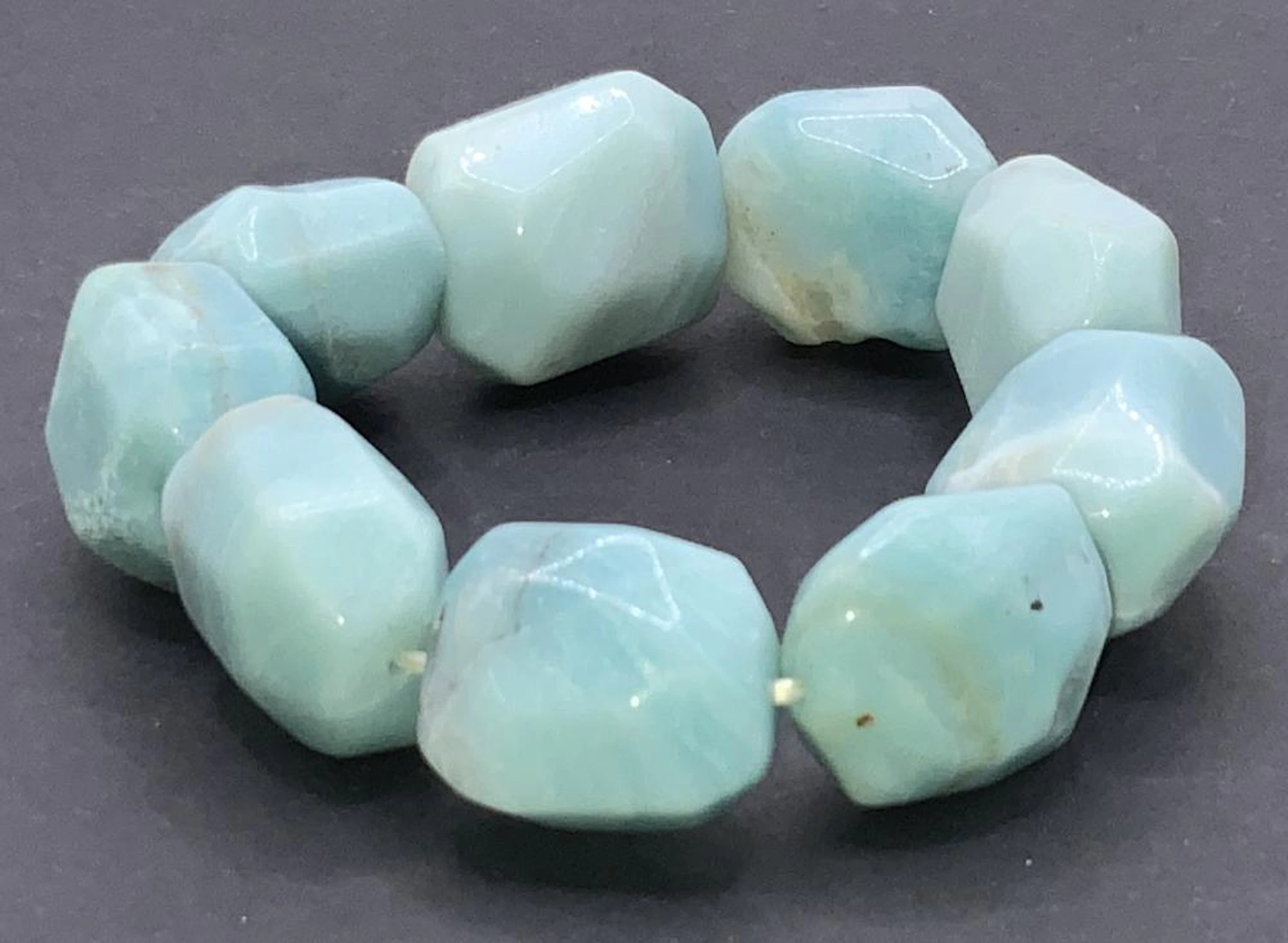 Vintage Natural Blue Stone Stretch Bracelet