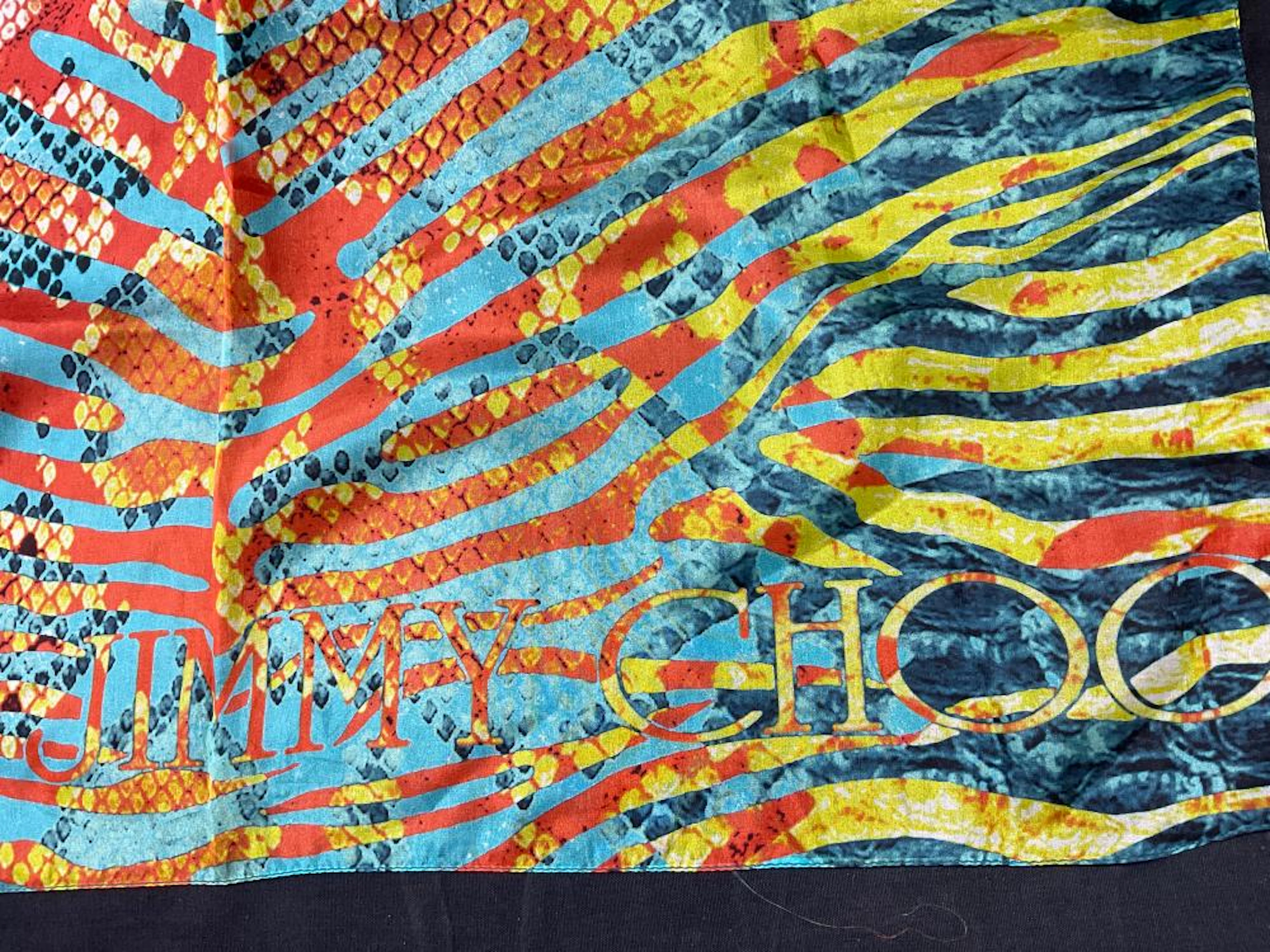 JIMMY CHOO Colorful Silk Scarf