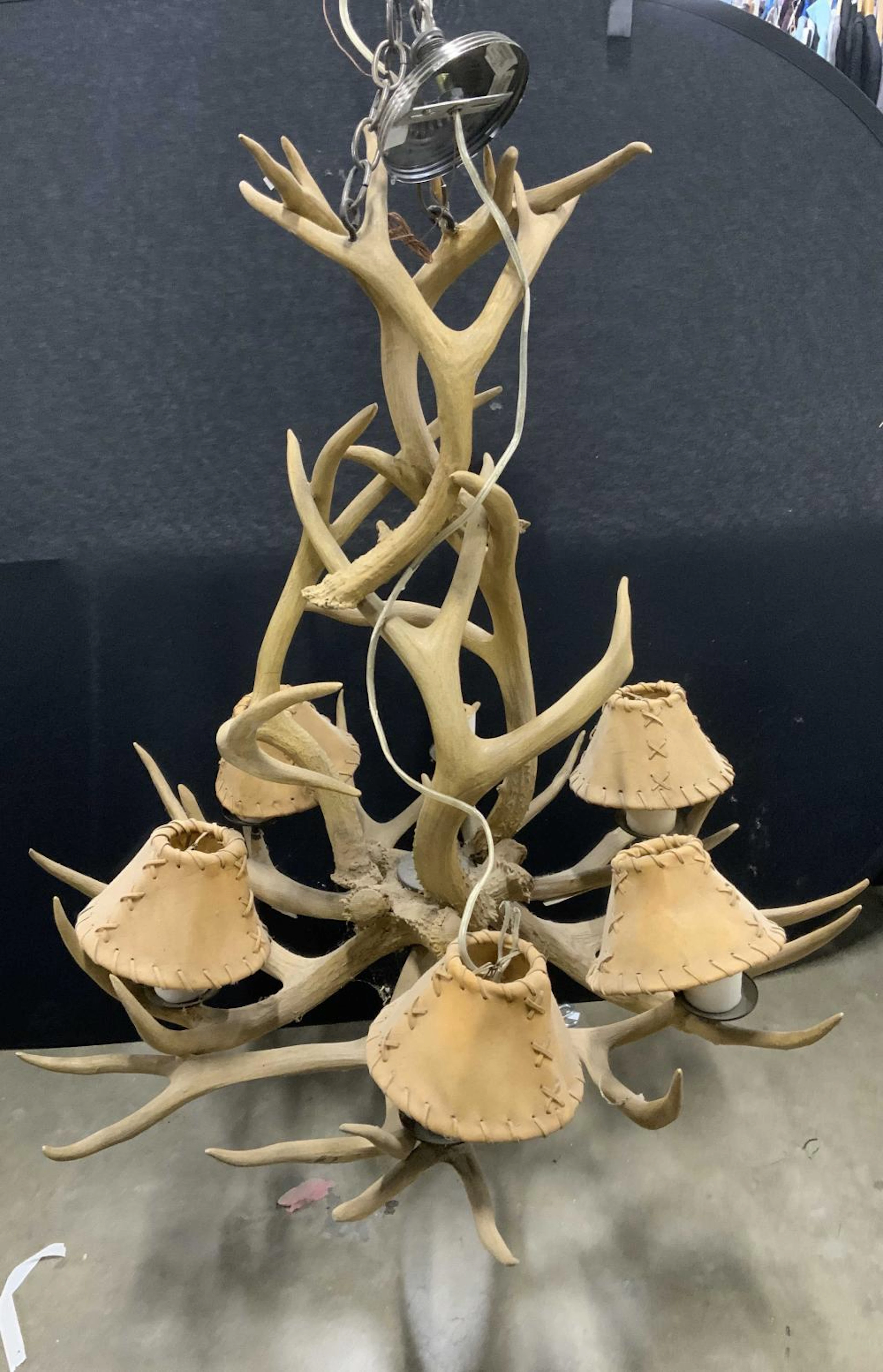 Vintage 6 Arm Antler Chandelier