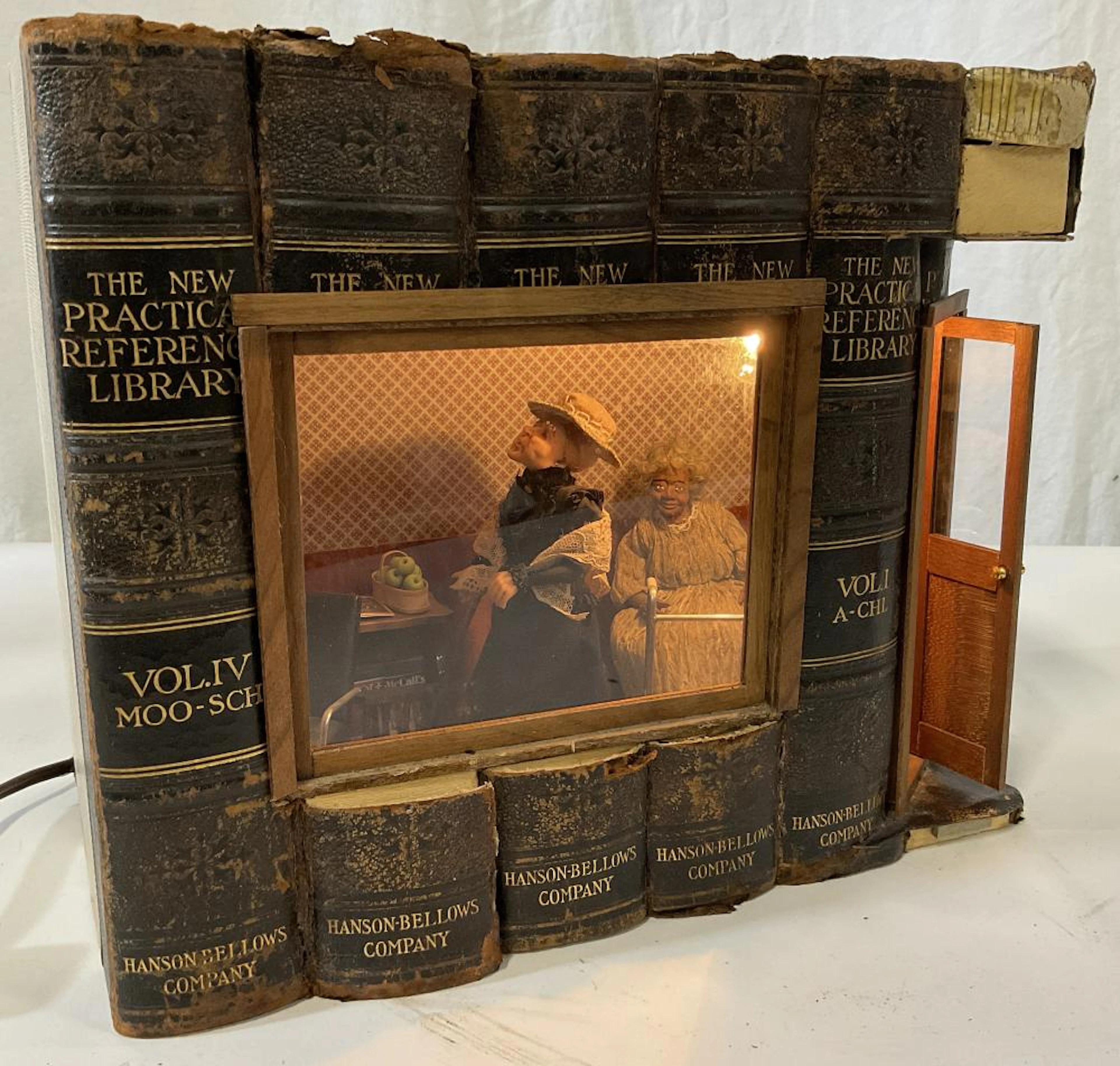 Antique Handmade Miniature Display Light Box
