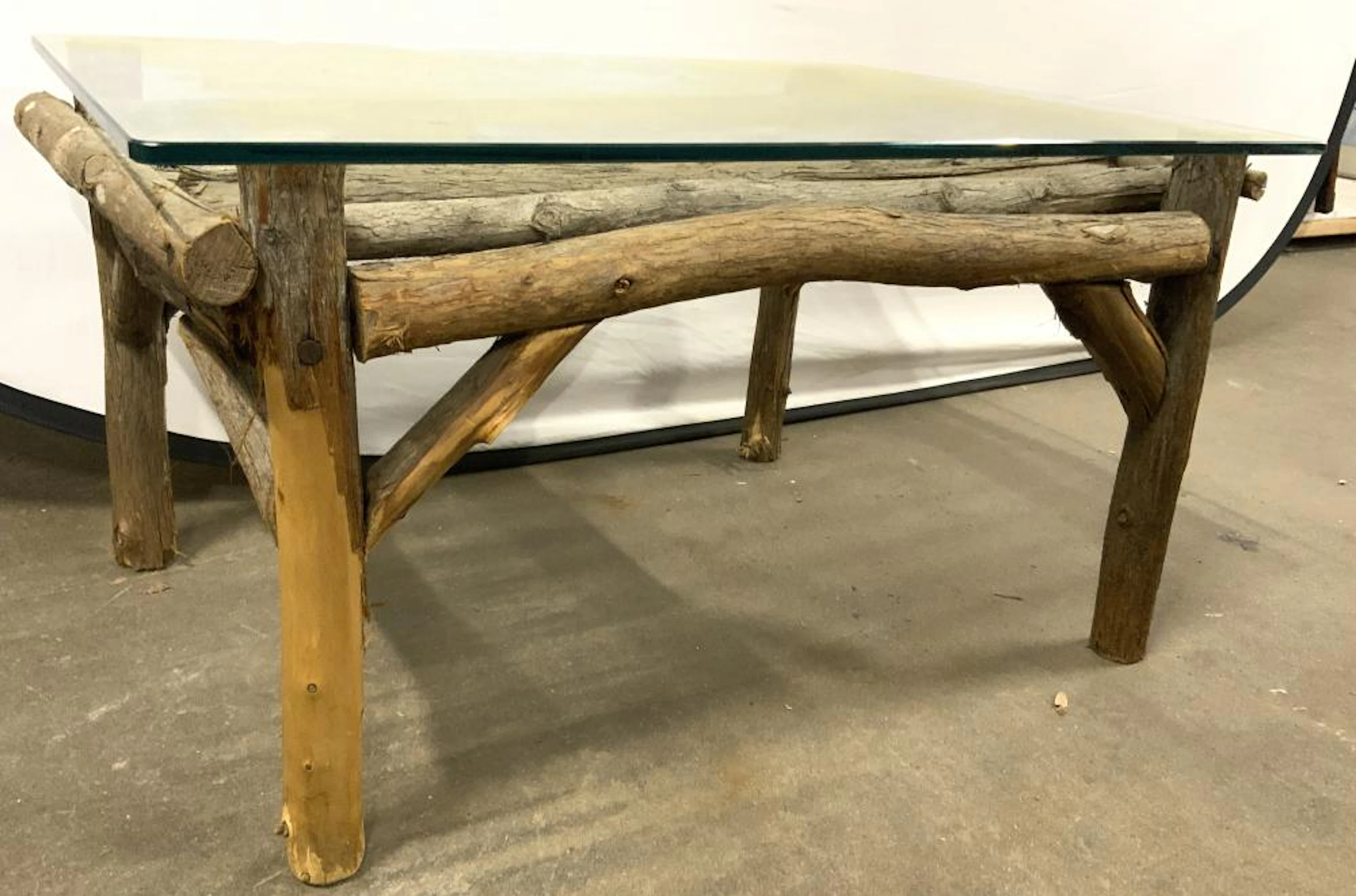 Adirondack Coffee Table W Glass Top