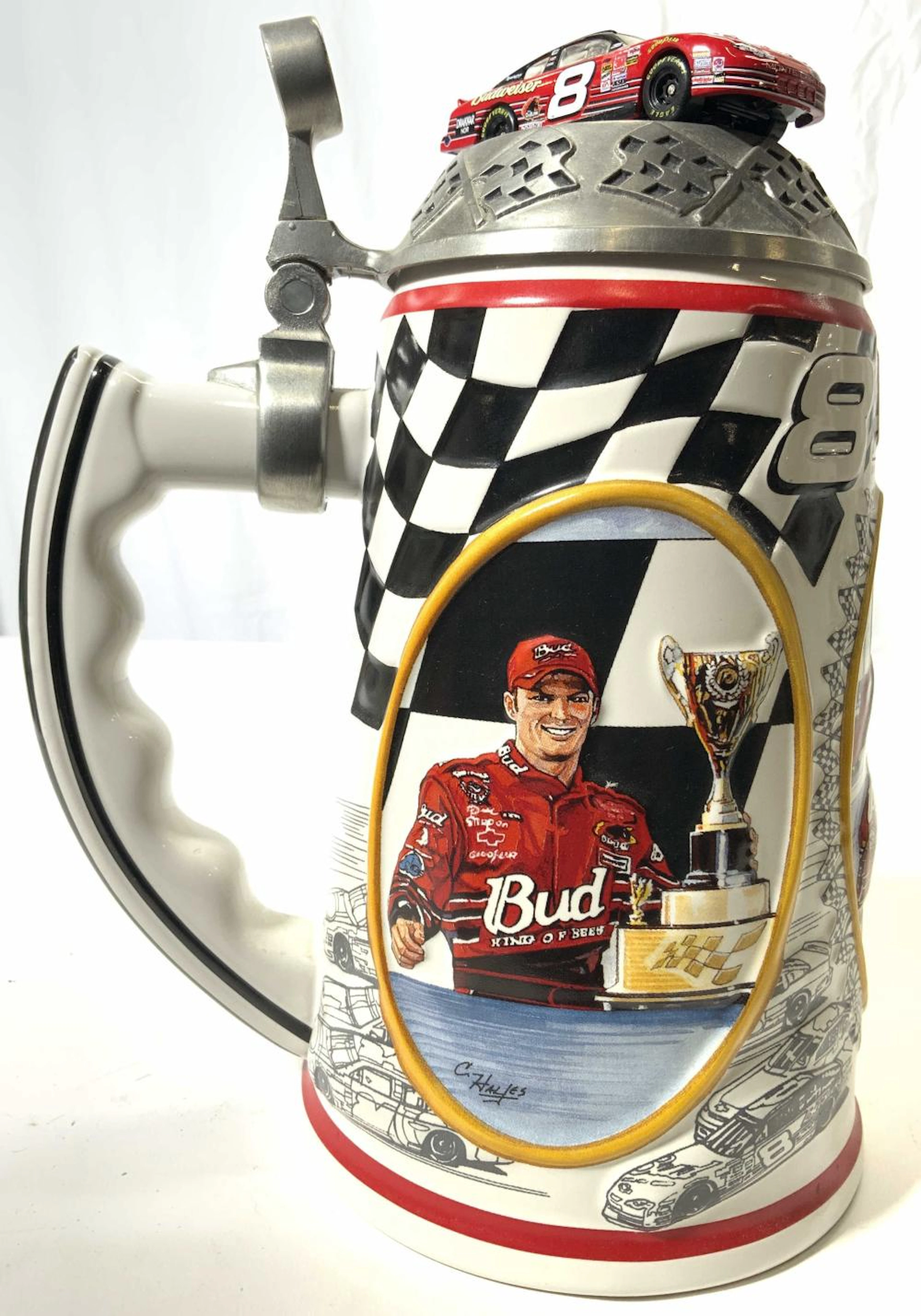 TAKING THE CHECKERED FLAG Porcelain Stei