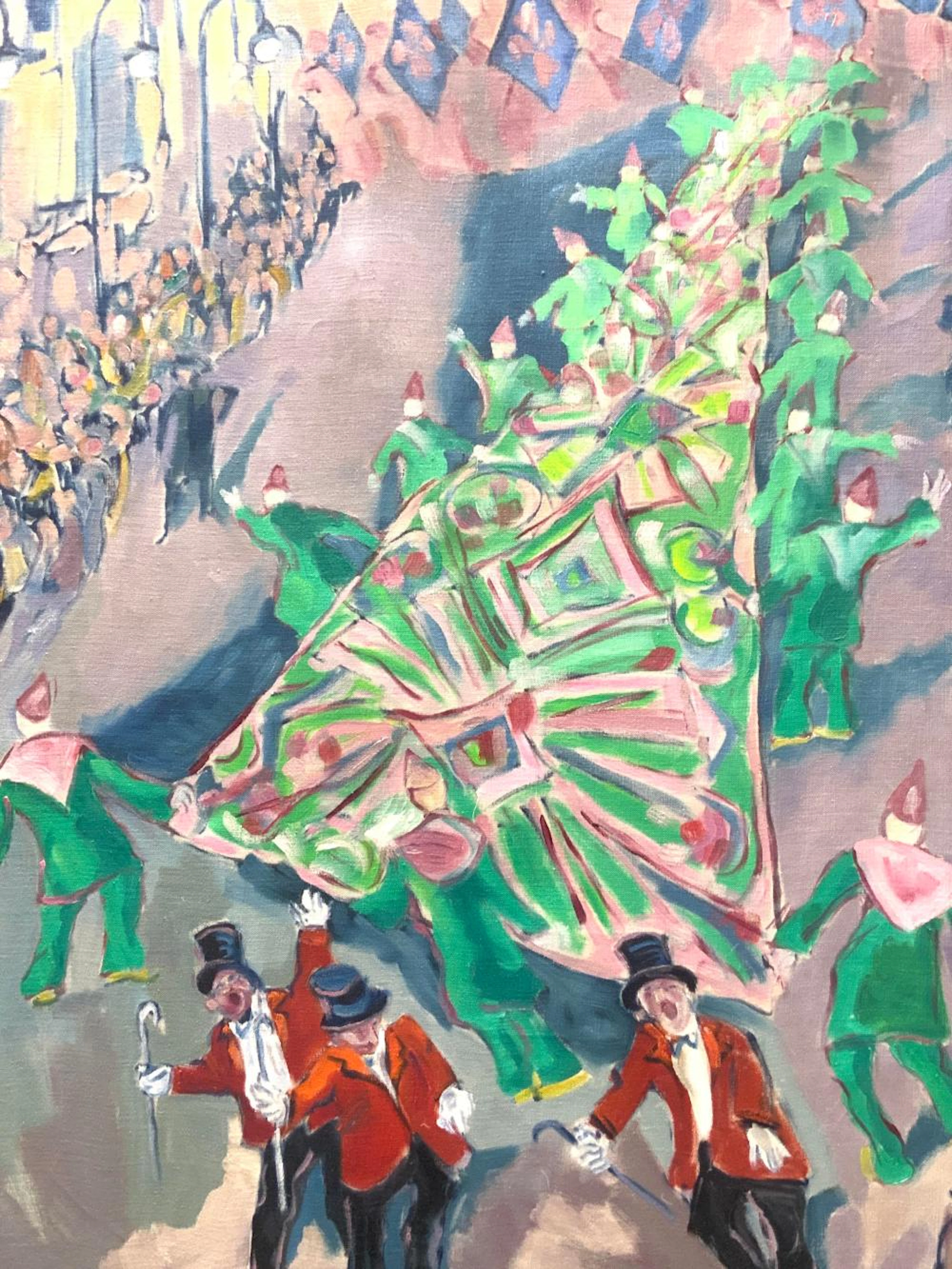 Signed Impressionist Parade Painting XL