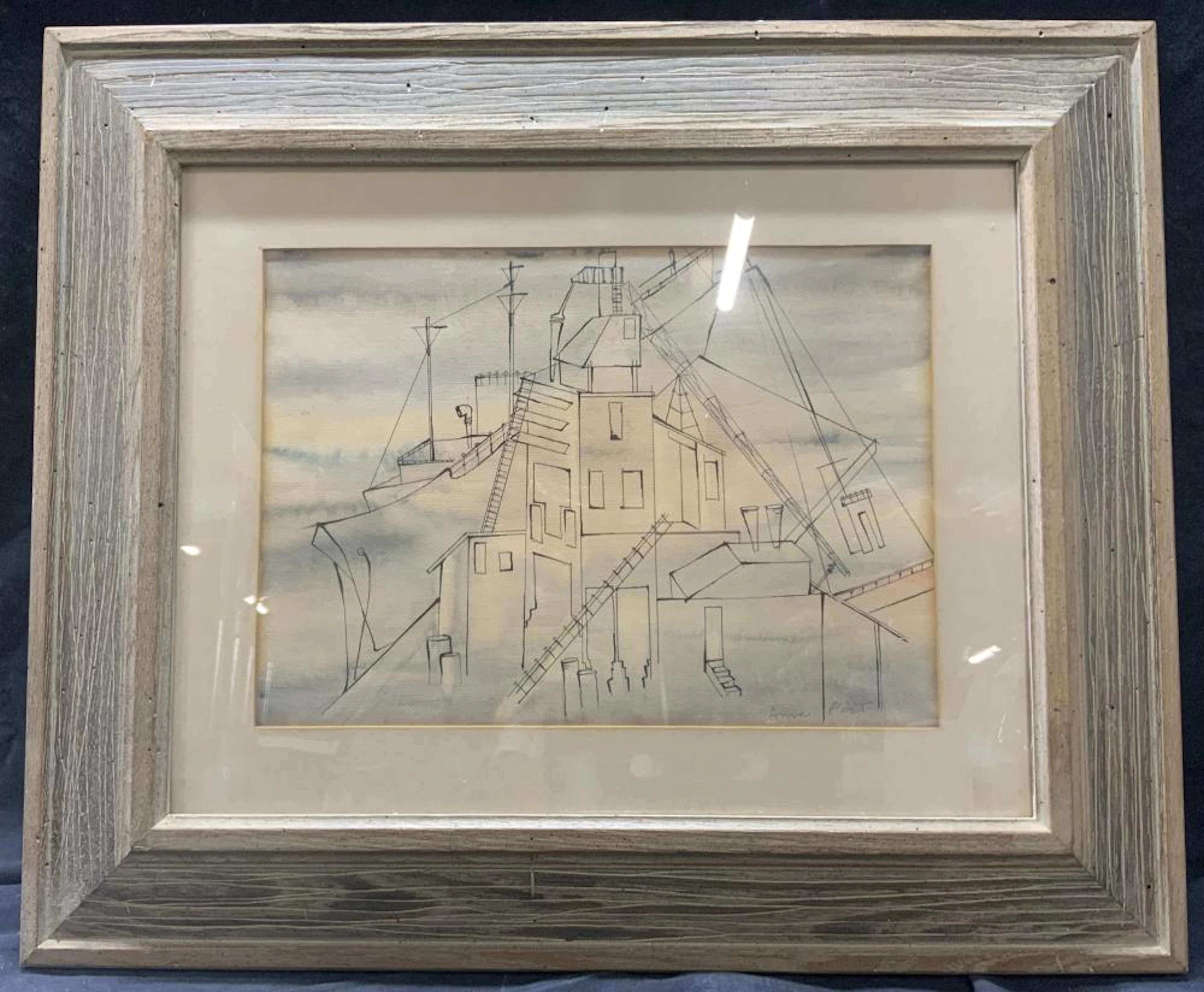 ANNE POST Signed Mixed Media Art Piece