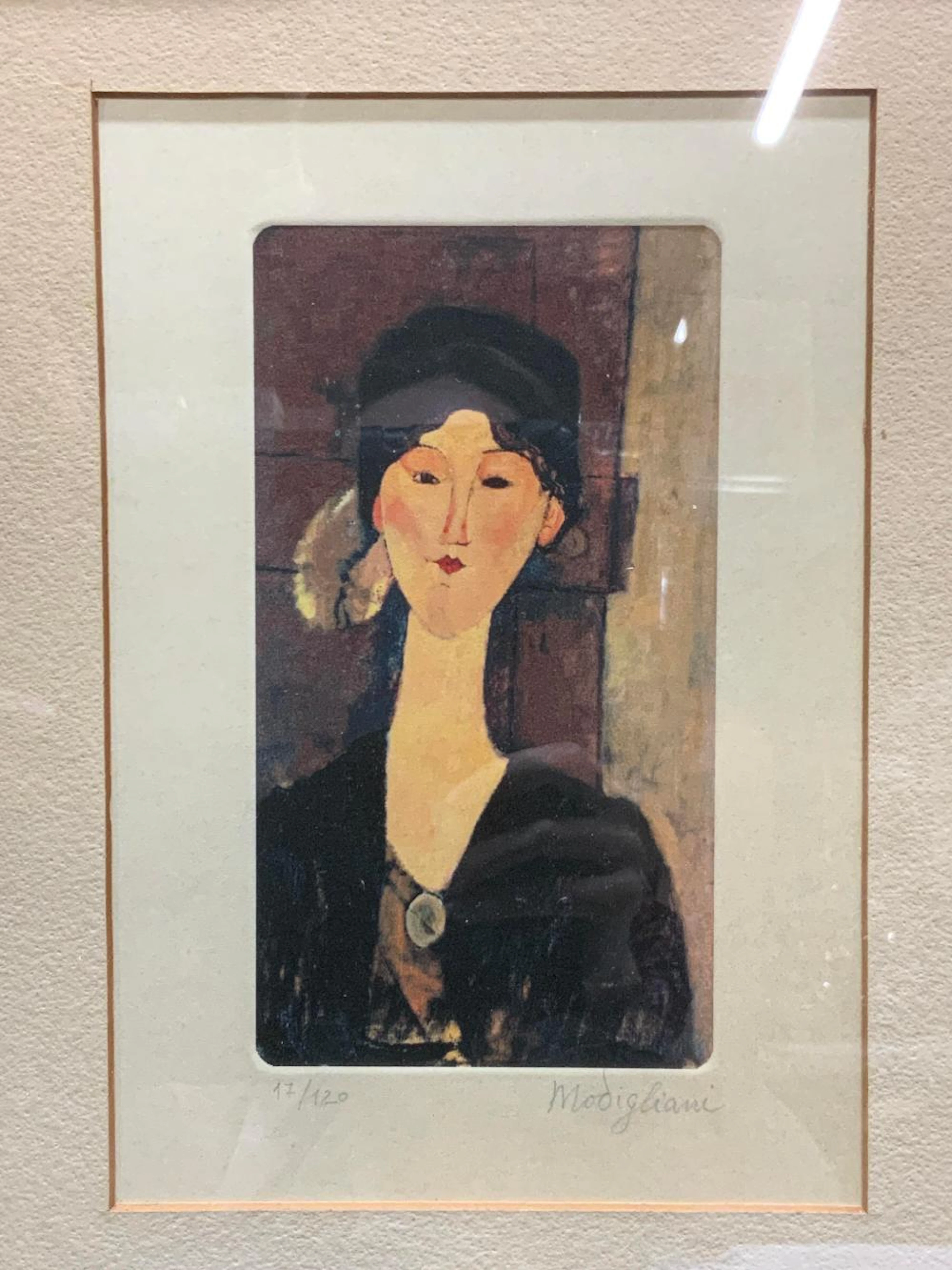 ATTR A. MODIGLIANI Portrait Of Beatrice Litho.
