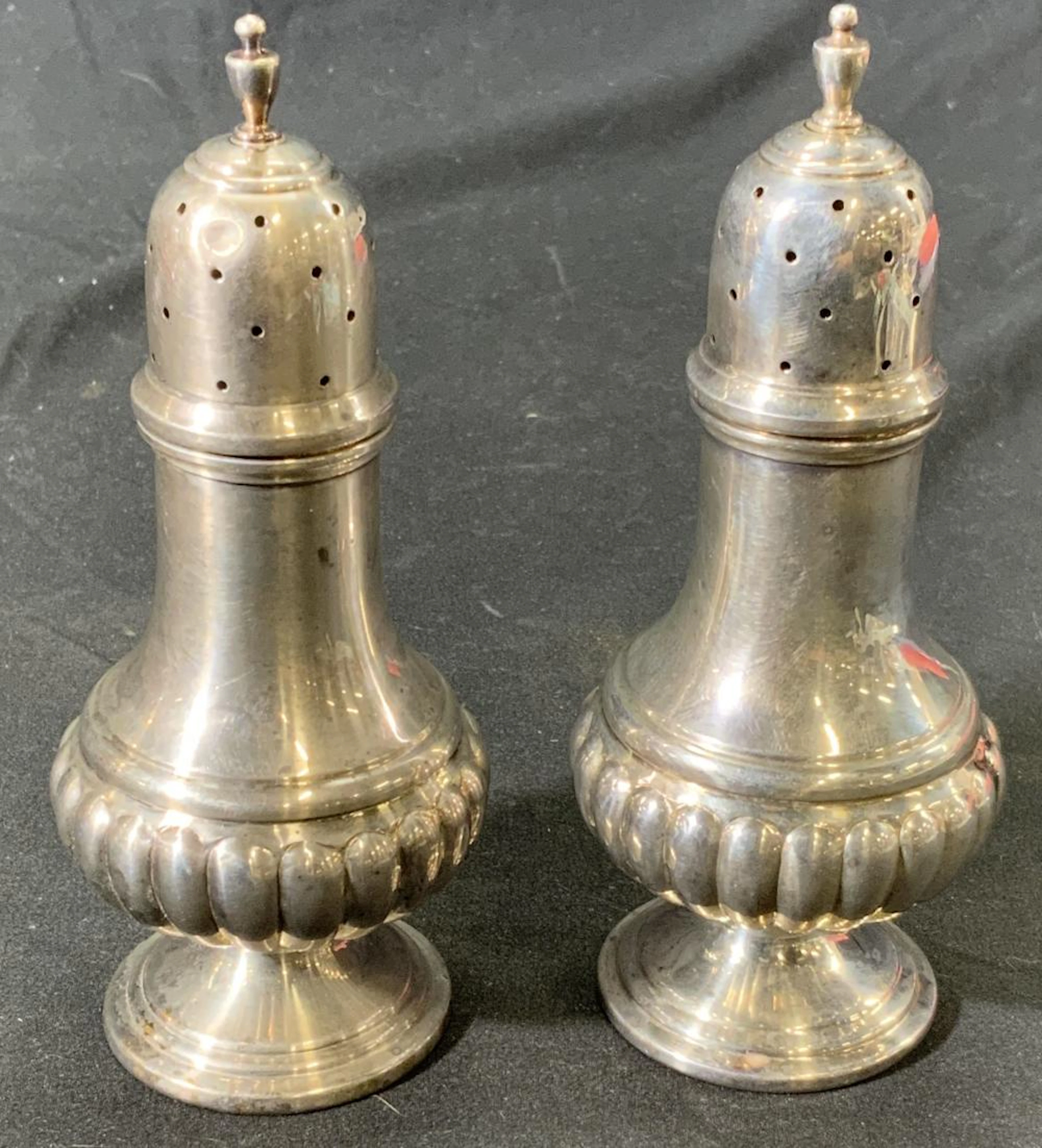 Pair Vintage Sterling Silver Salt & Pepper Shakers