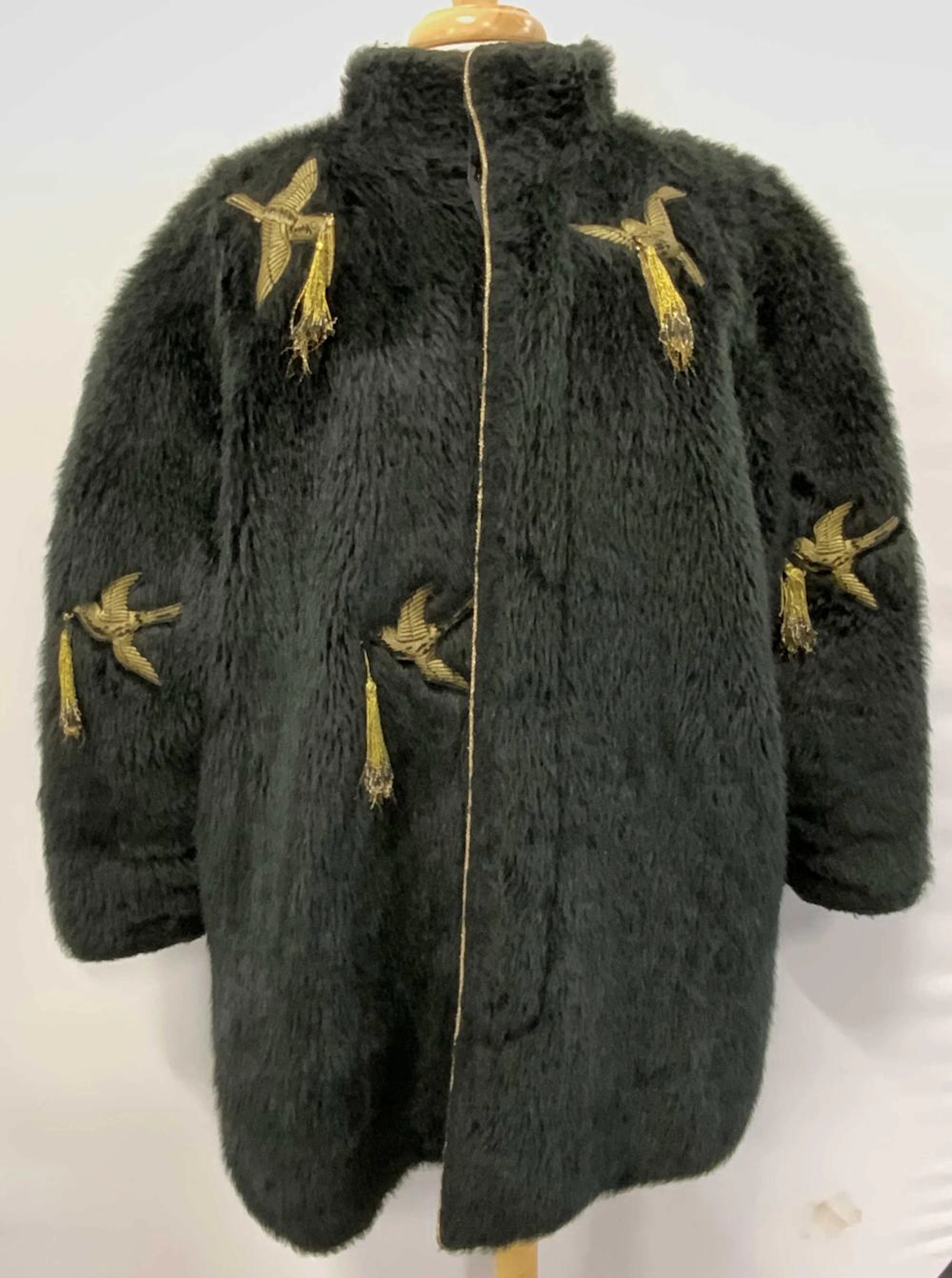 YAMAMOTO KANSAI Vintage Swallow Appliqué Coat