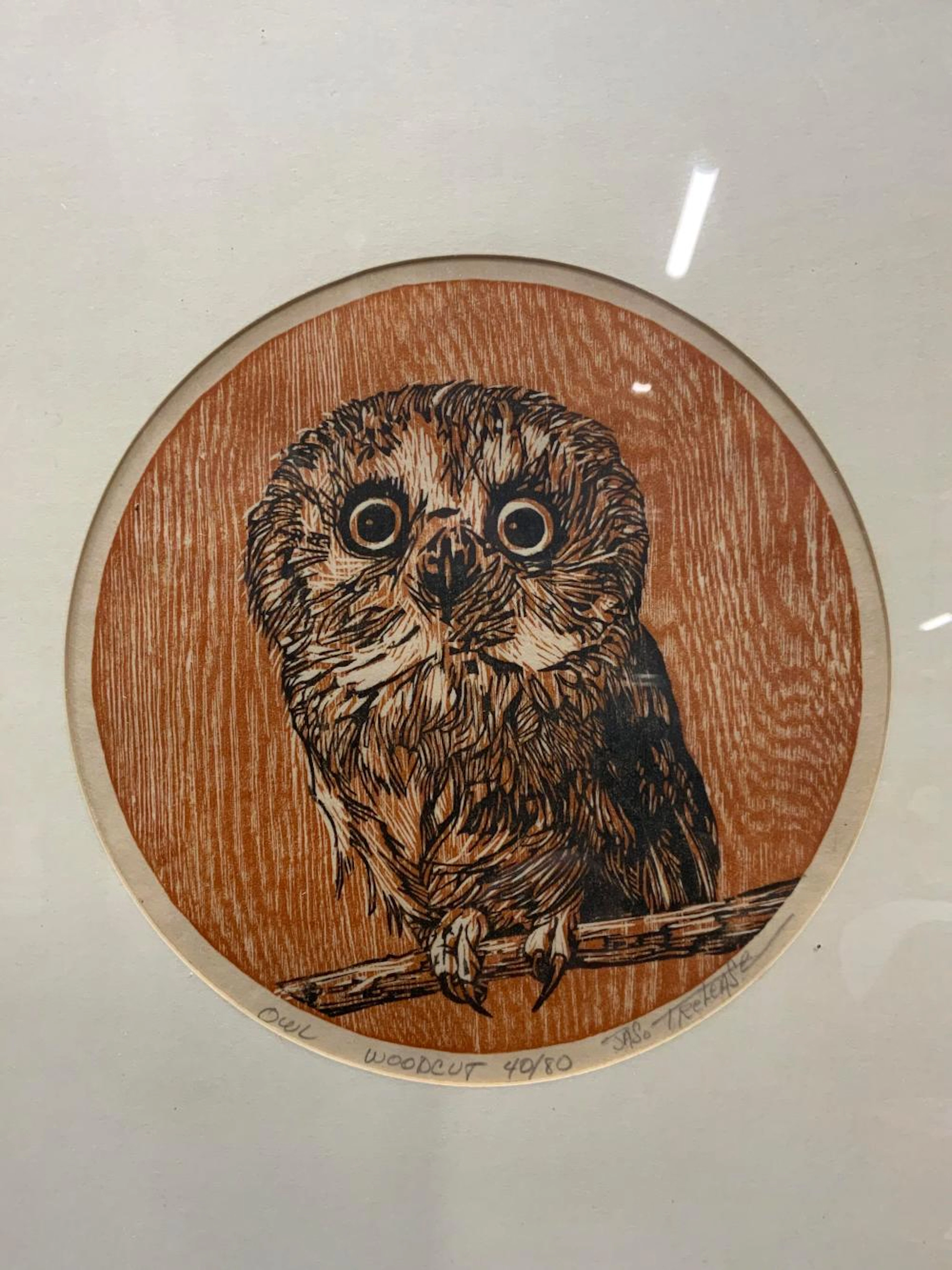 JASO TRELEASE Owl Woodcut Limited Editio