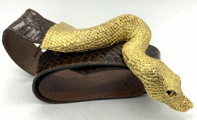 CHRISTOPHER ROSS 24K Gold Dipped Snake Belt