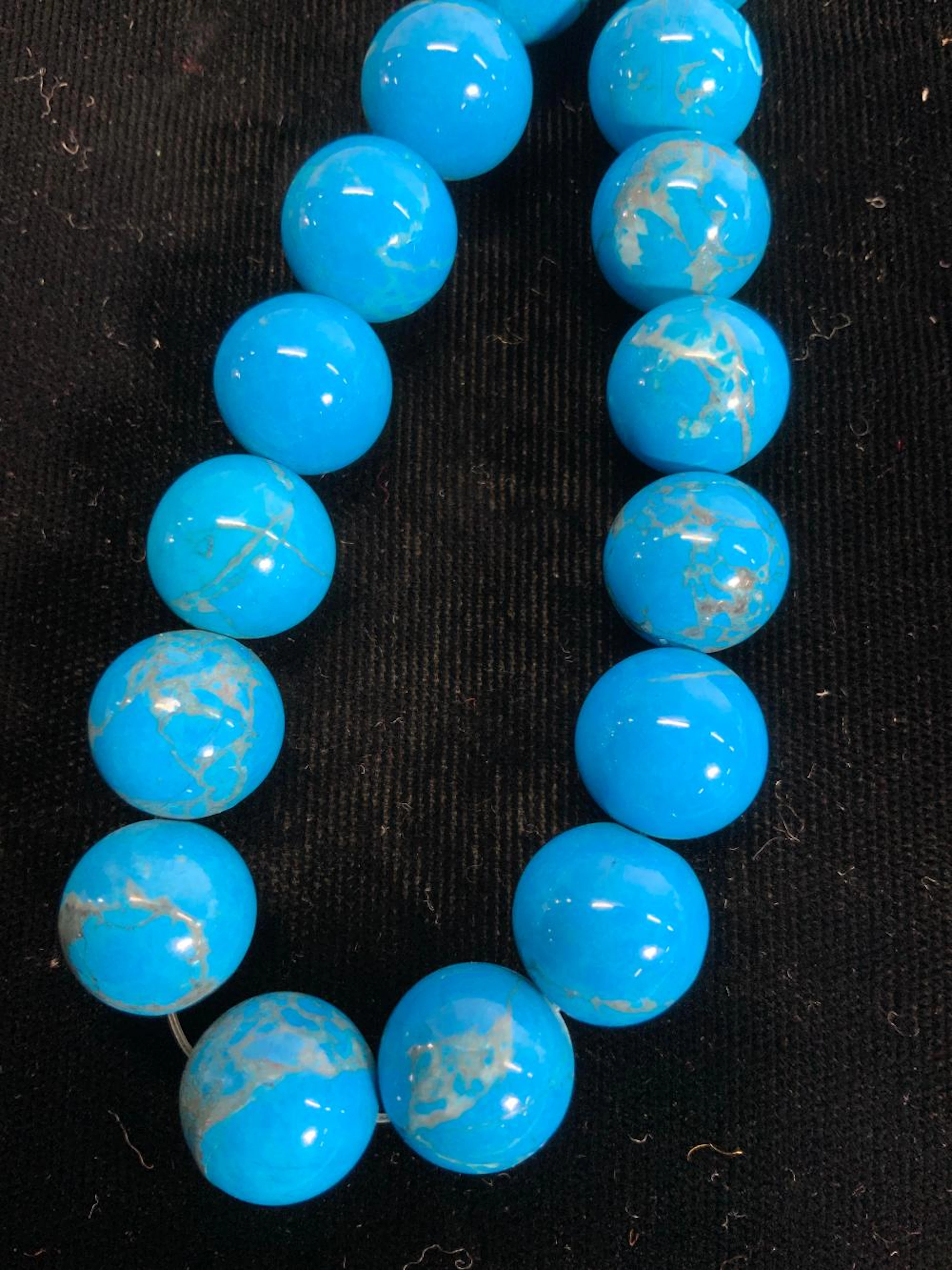 Blue Howlite Bead Necklace