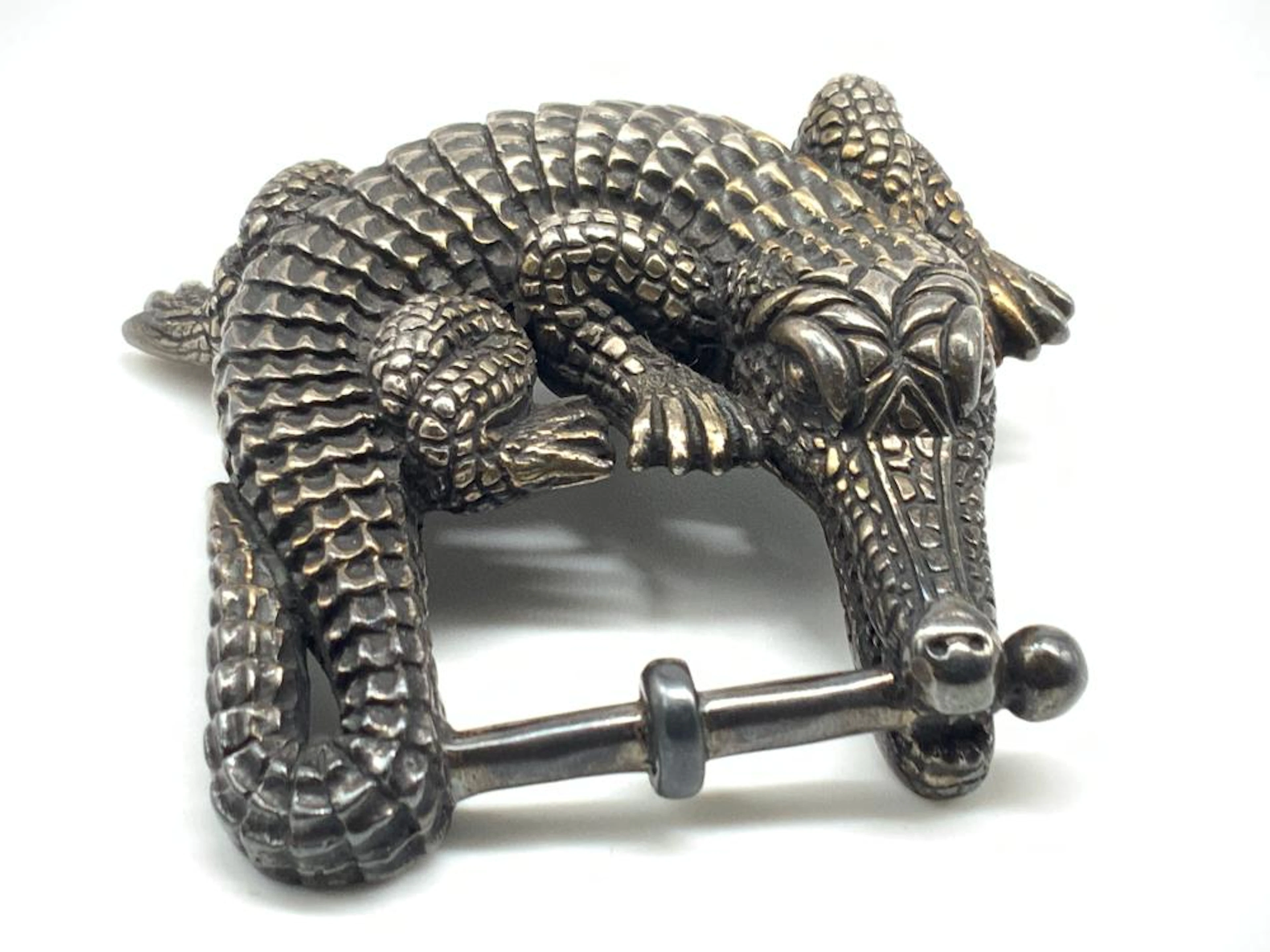 Kieselstein-Cord Sterling Gator Belt Buckle, 1668