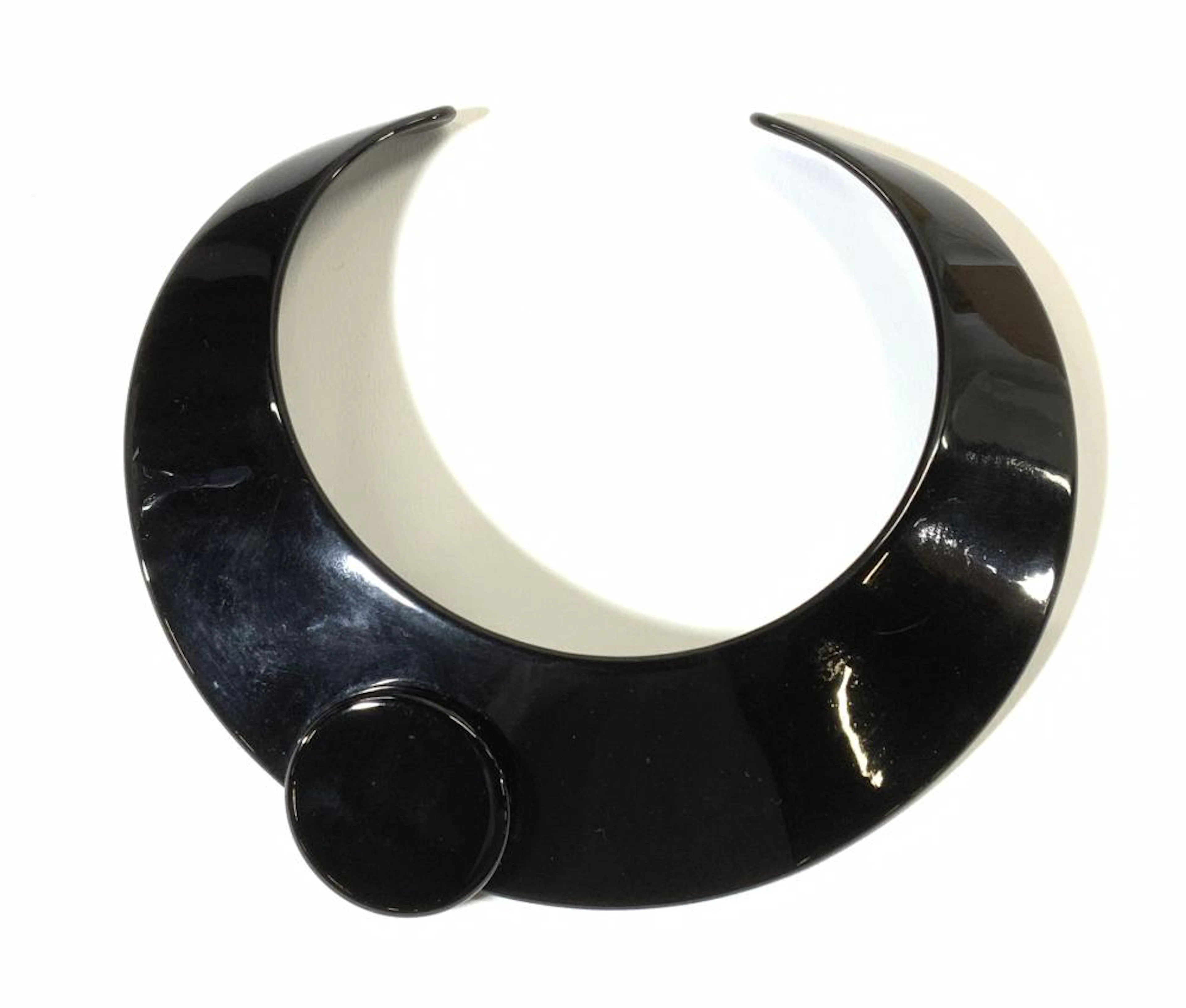 Vintage Black Acrylic Chunky Collar Necklace