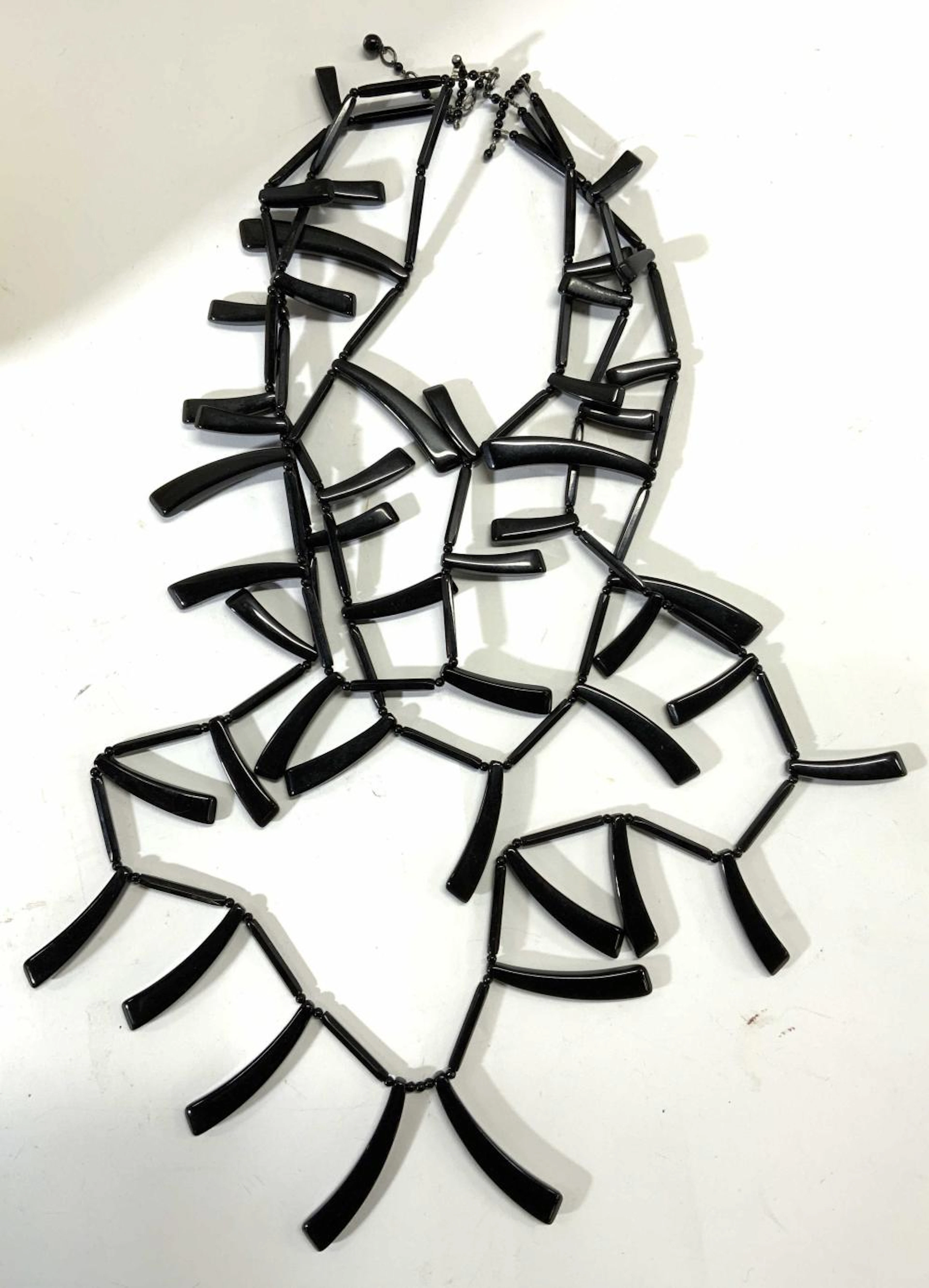 Vintage Black Chunky Statement Costume Necklace