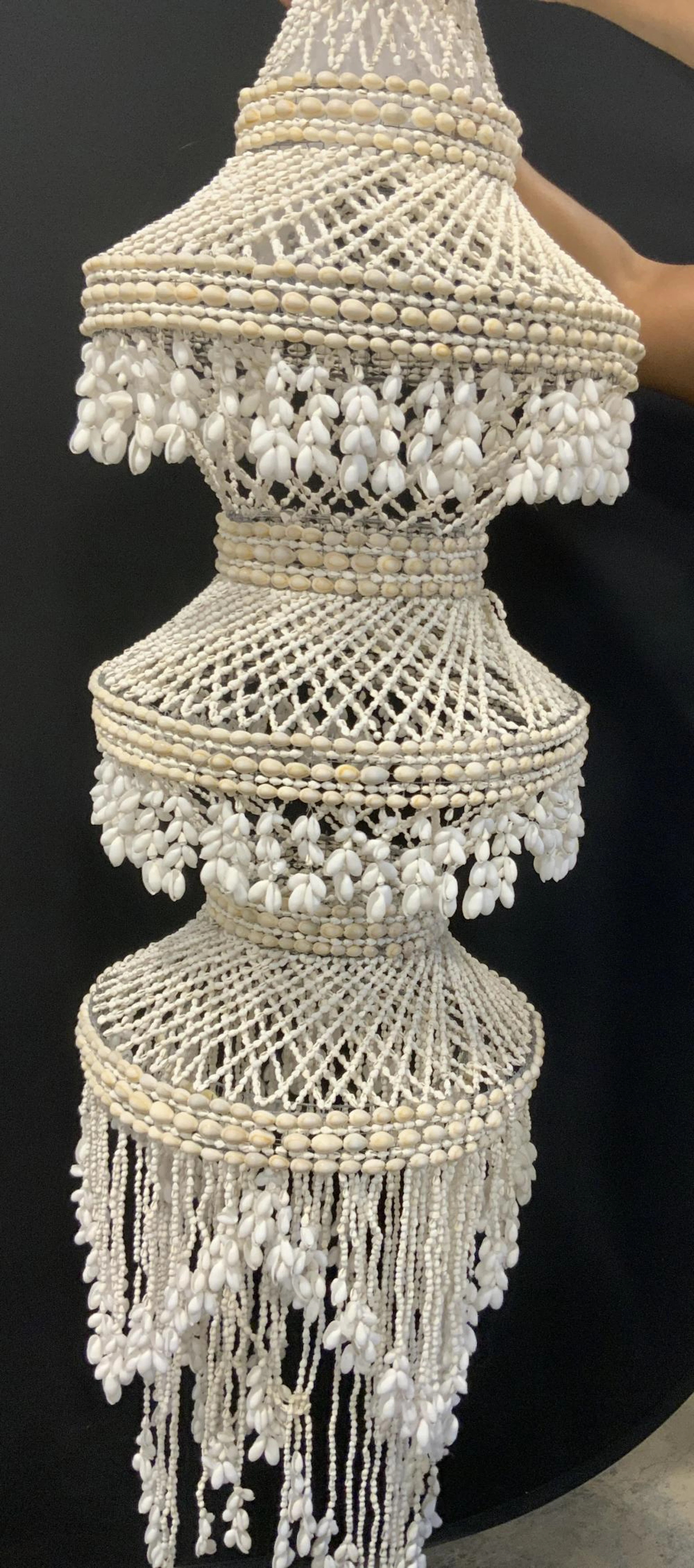 Multi Tier Shell Chandelier XL 58 in long