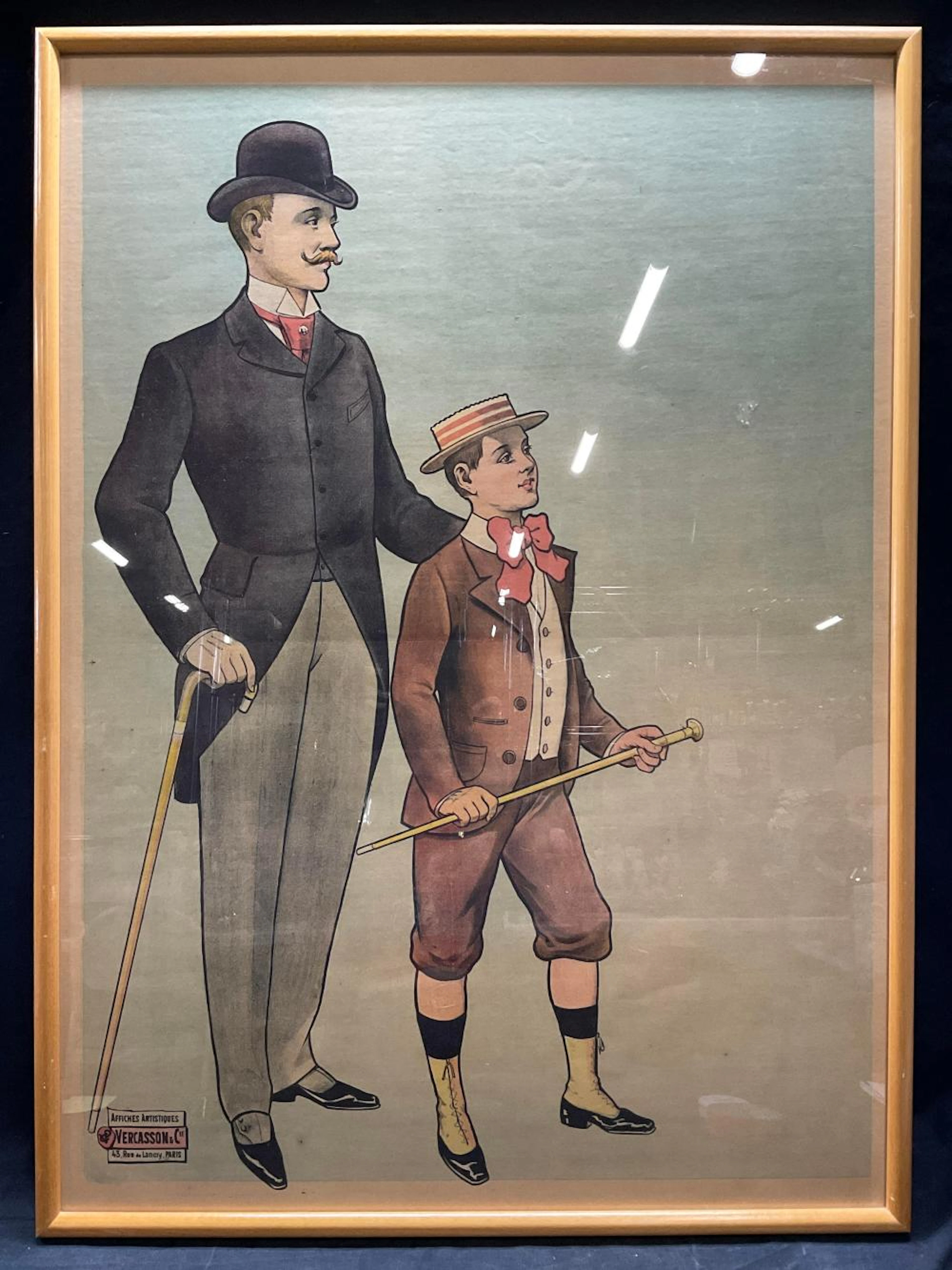 Vintage French Framed Advertisement Lithograph