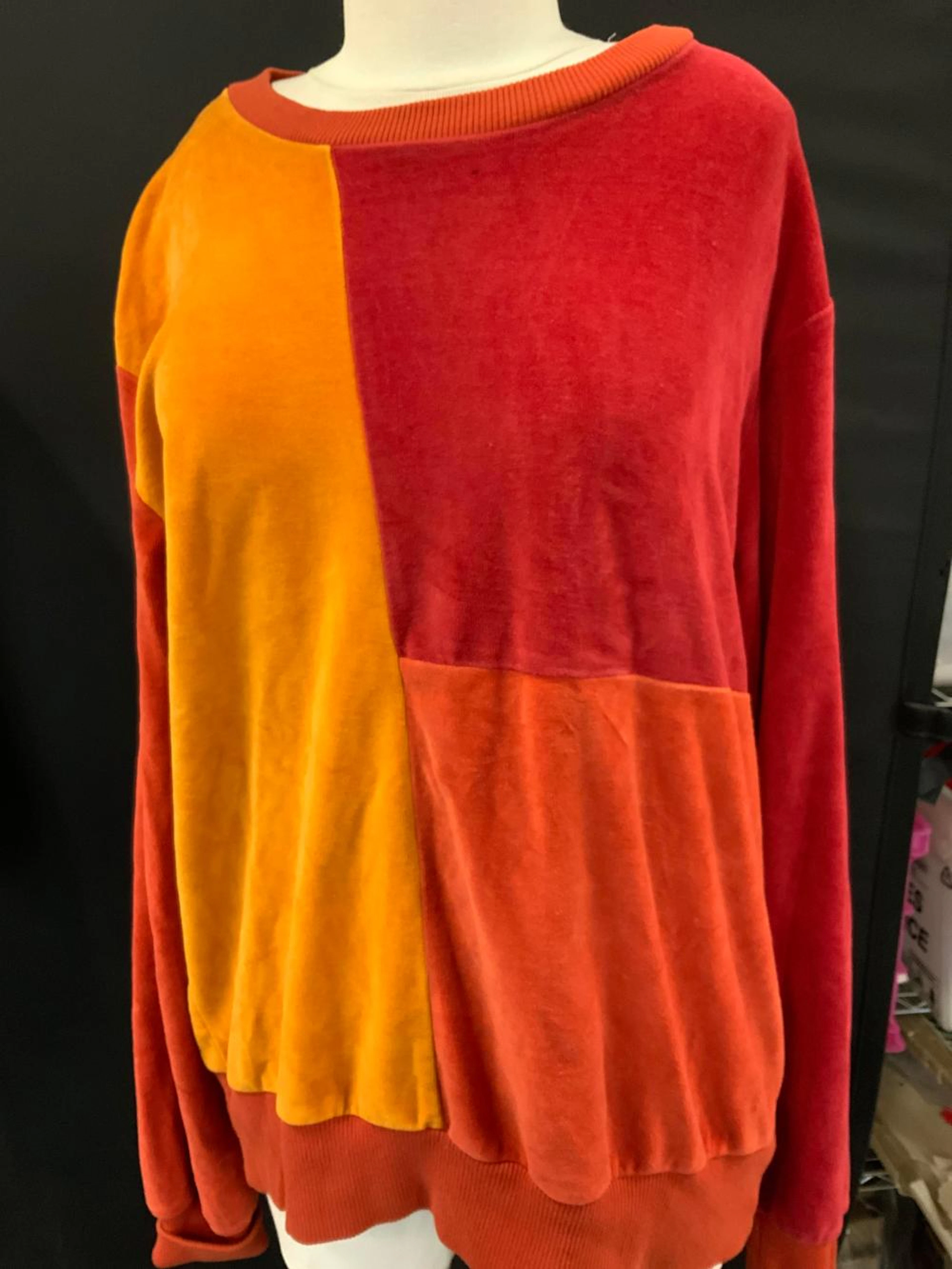 Vintage Yves Saint Laurent Velour Color Block Top