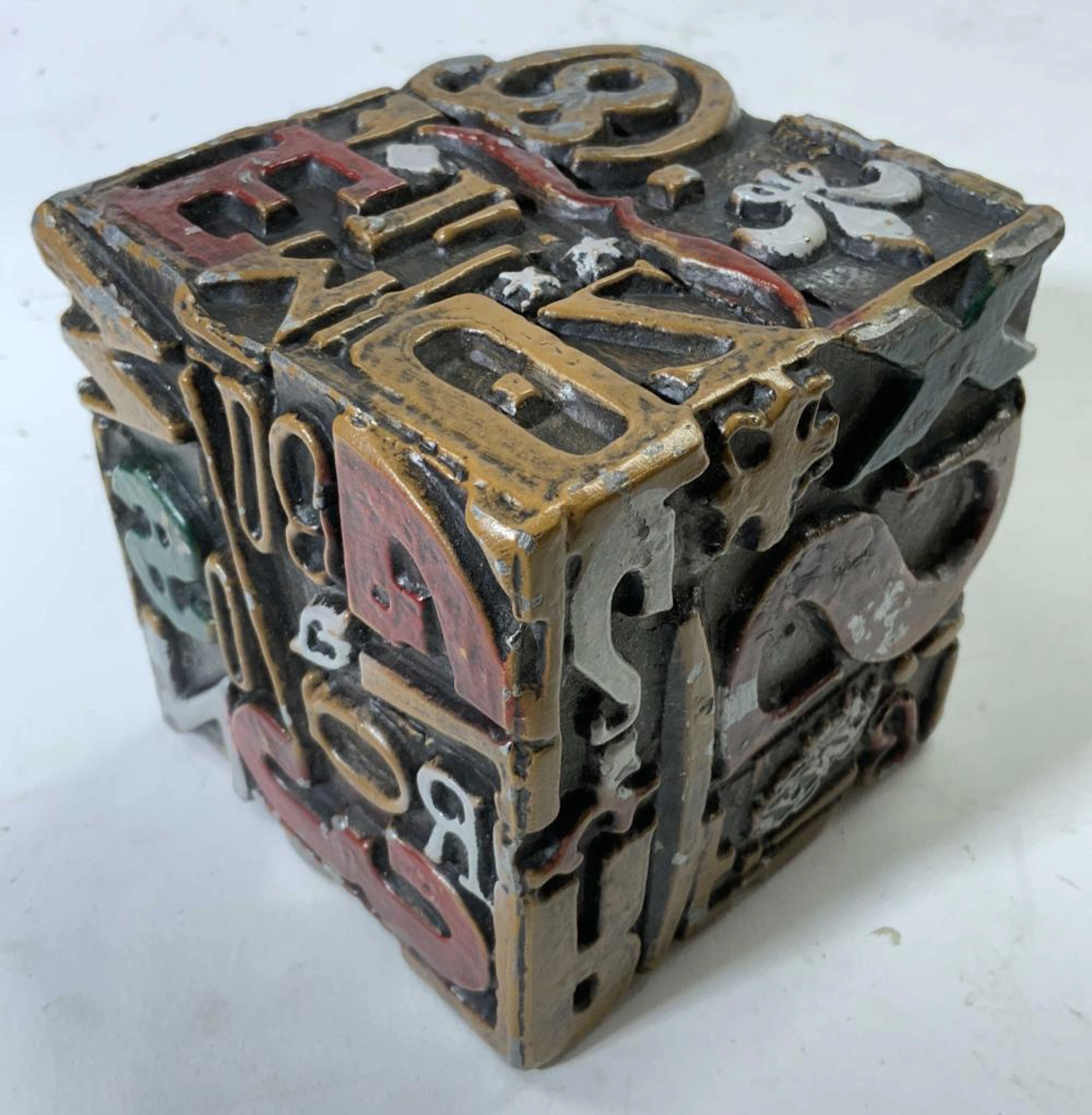 SHELDON ROSE MCM Alpha Sculpt Metal Typeset Cube