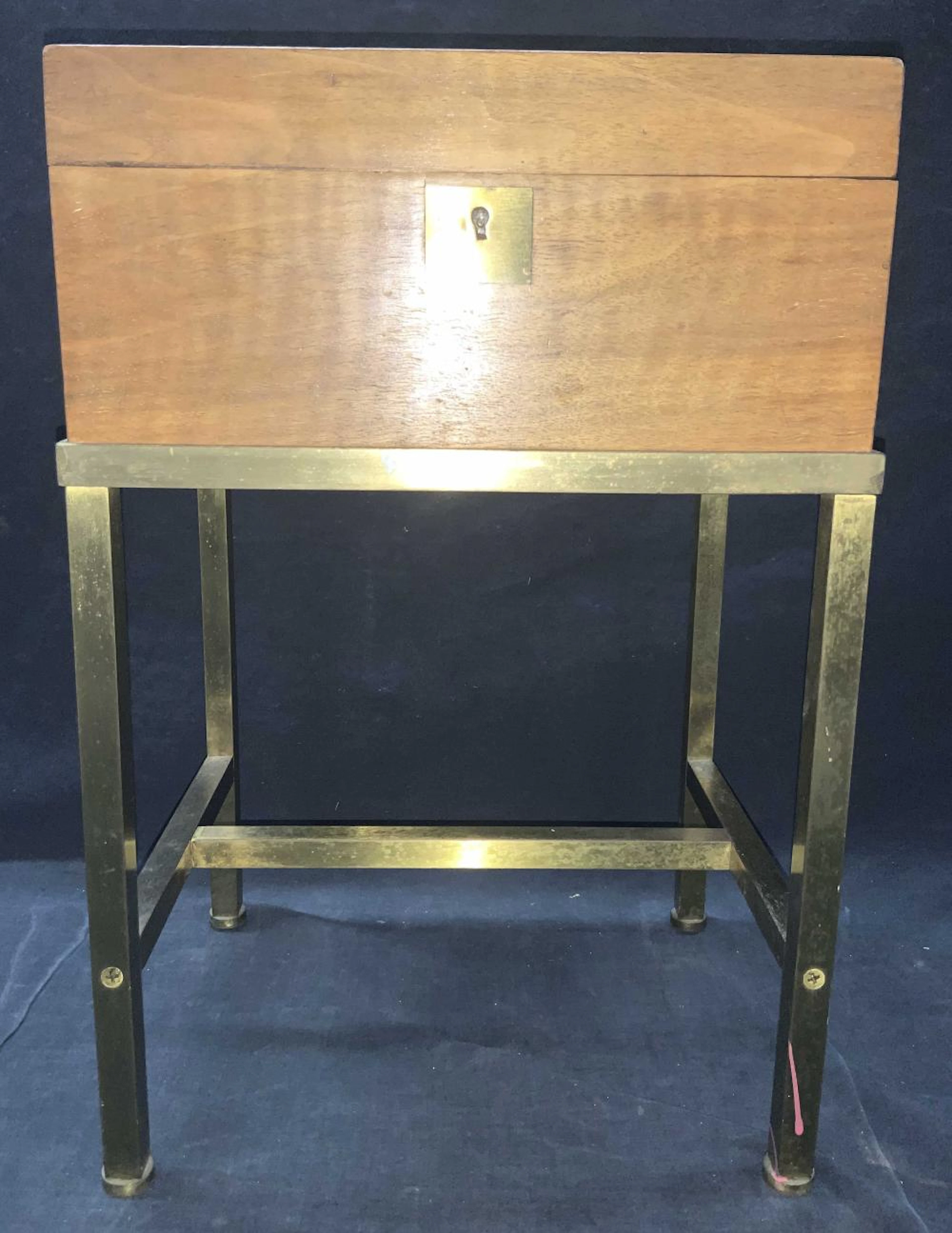Antique Lap Desk on Custom Brass Stand