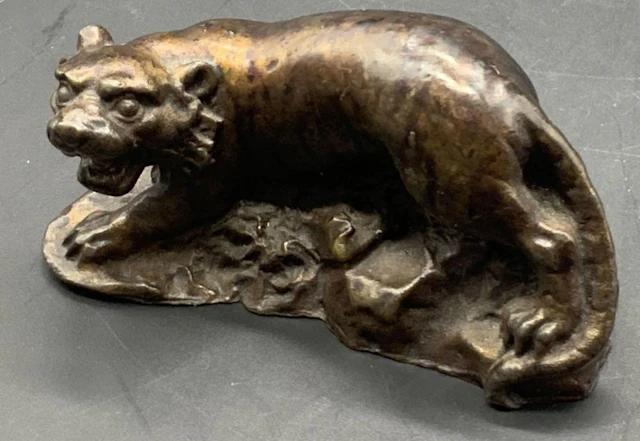 Vintage Bronze Saber Tooth Tiger Figural