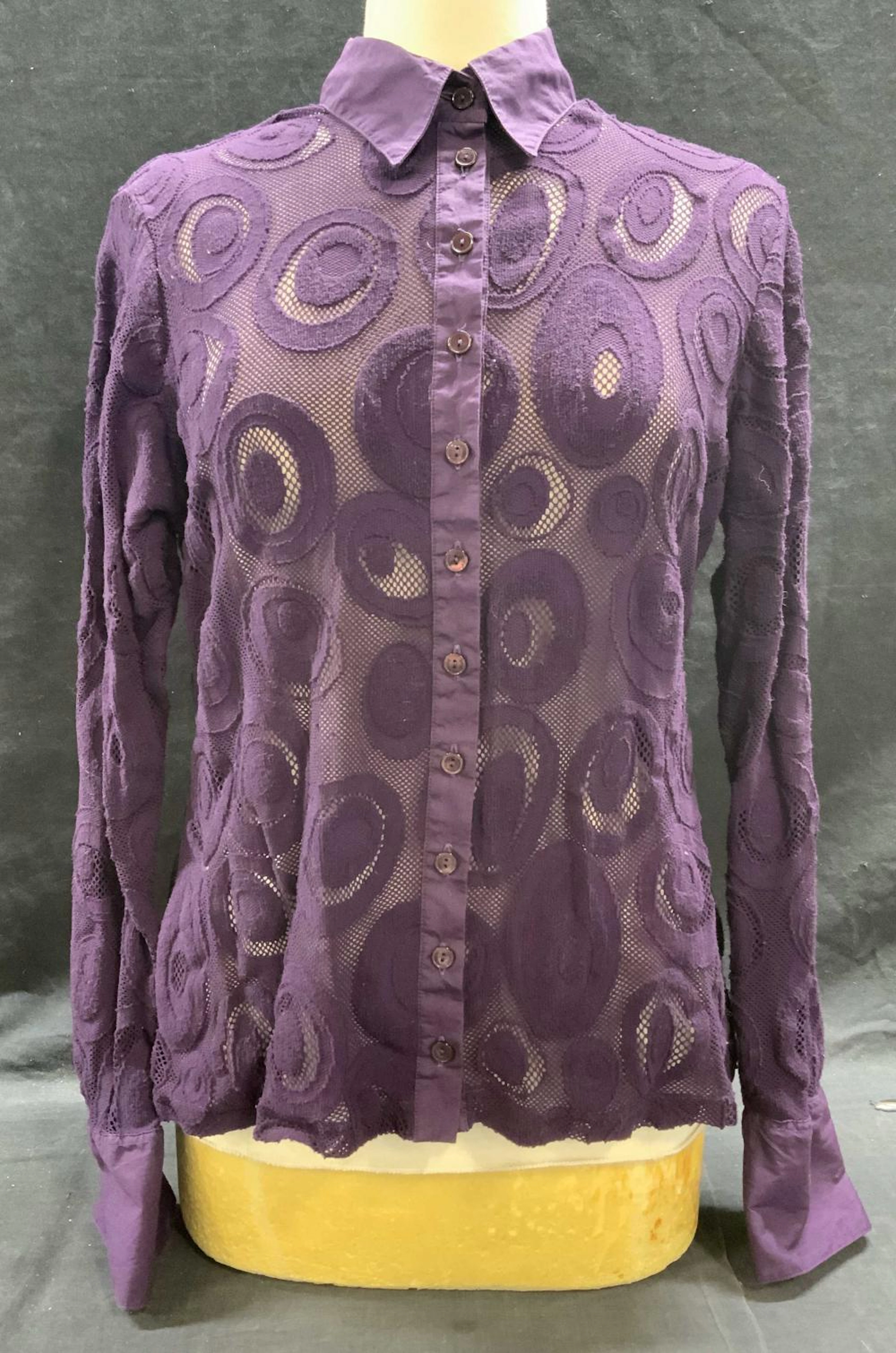 ANNE FONTAINE Purple Open Knit Shirt