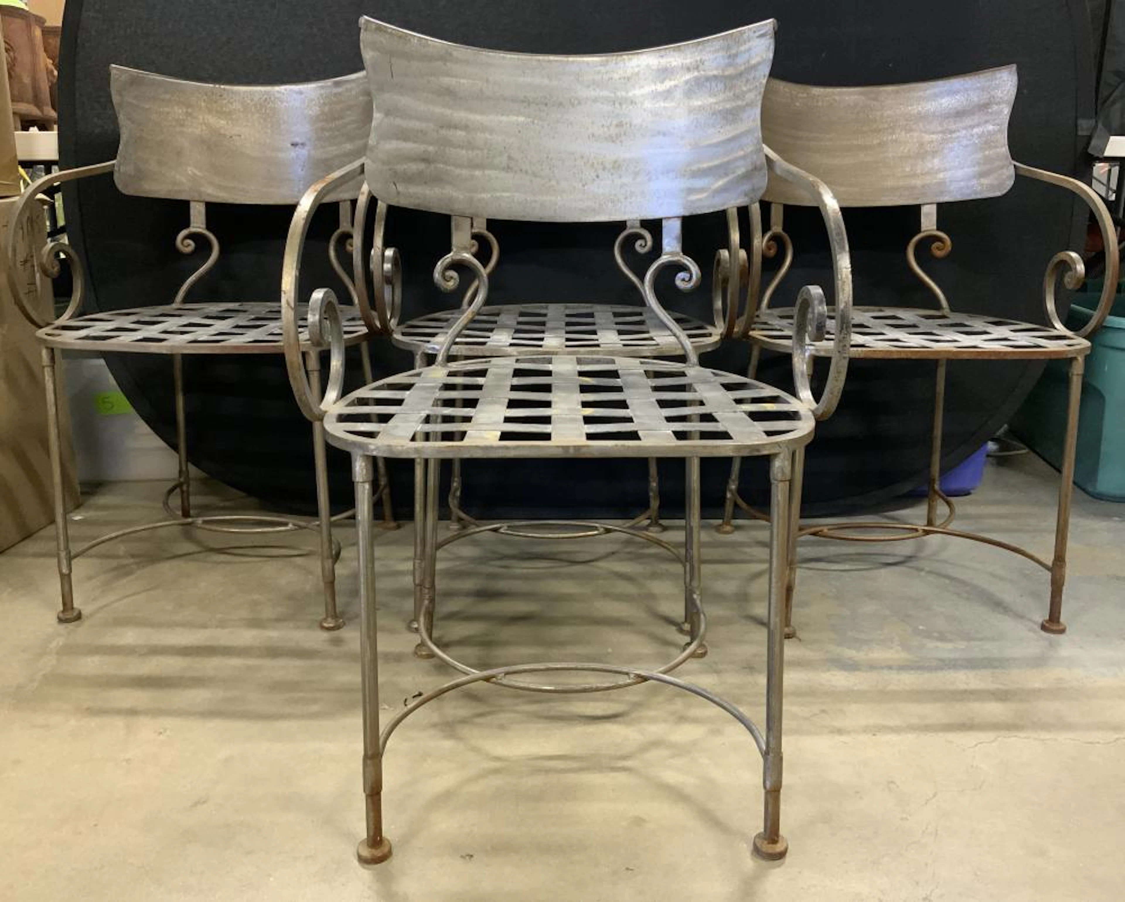 ARHAUS Style 4 Italian Hand Forged Iron Chairs