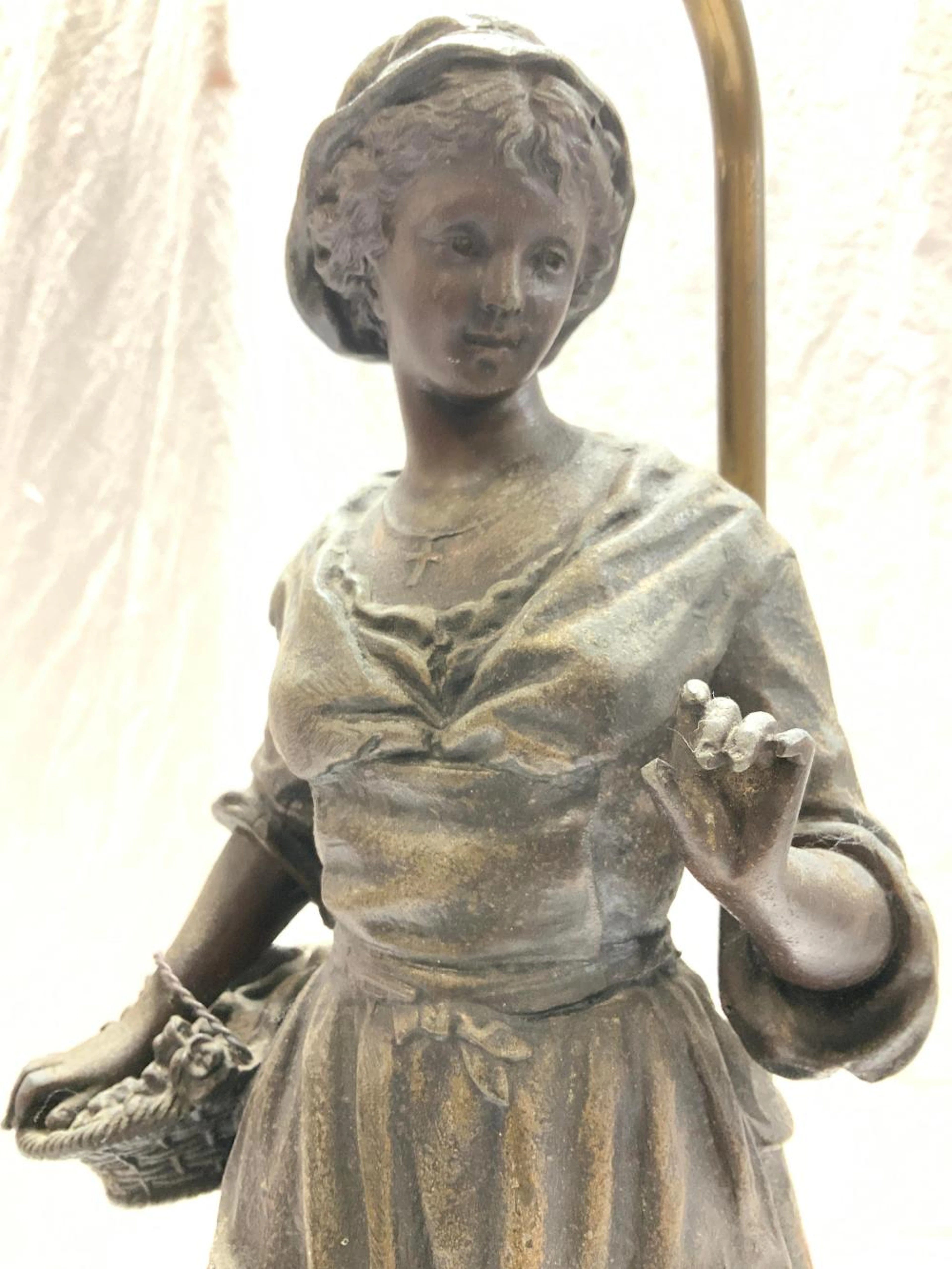 Belle Fermiere Metal Sculpture Lamp after Pfeffer