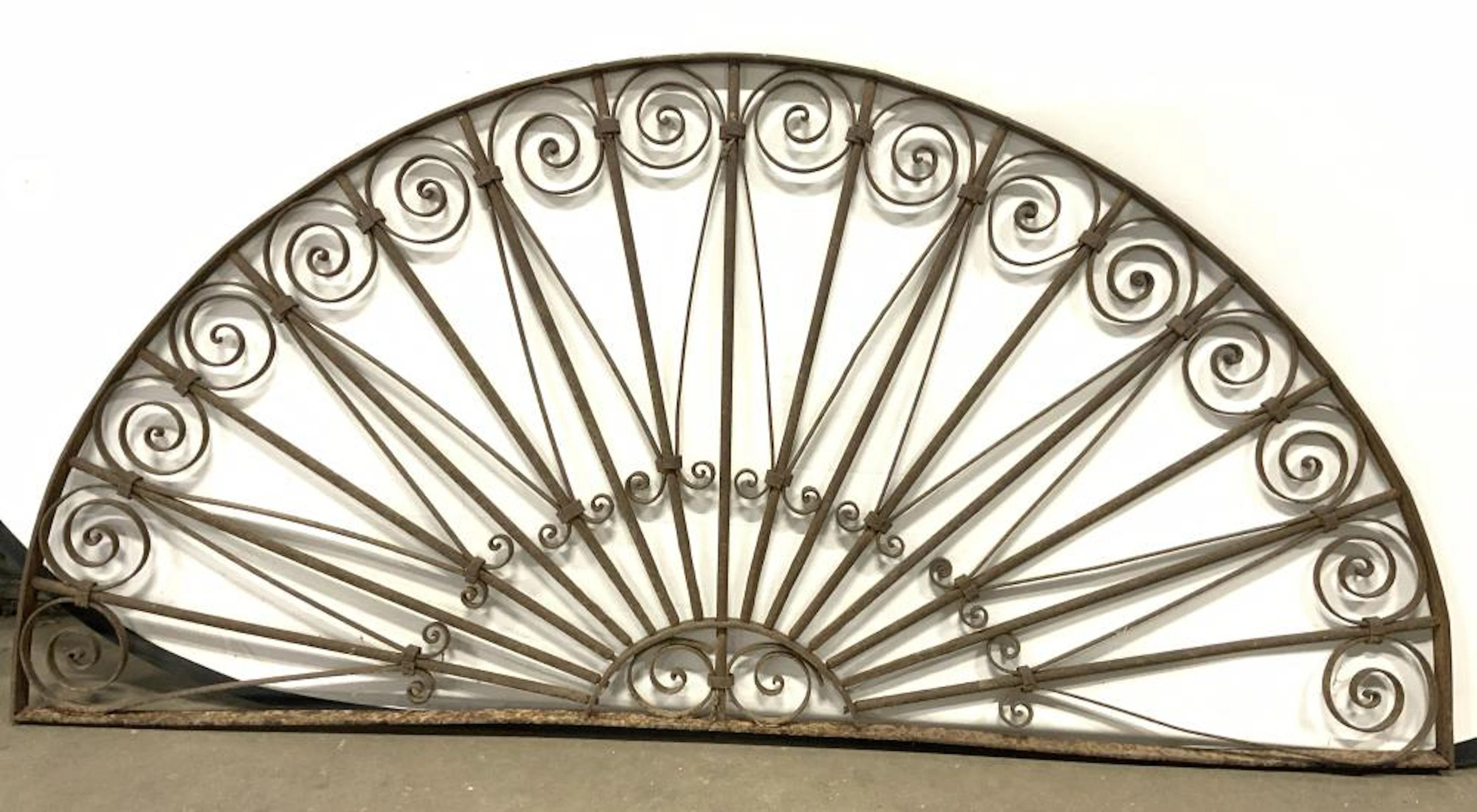 Antique French Iron Half Moon Transom