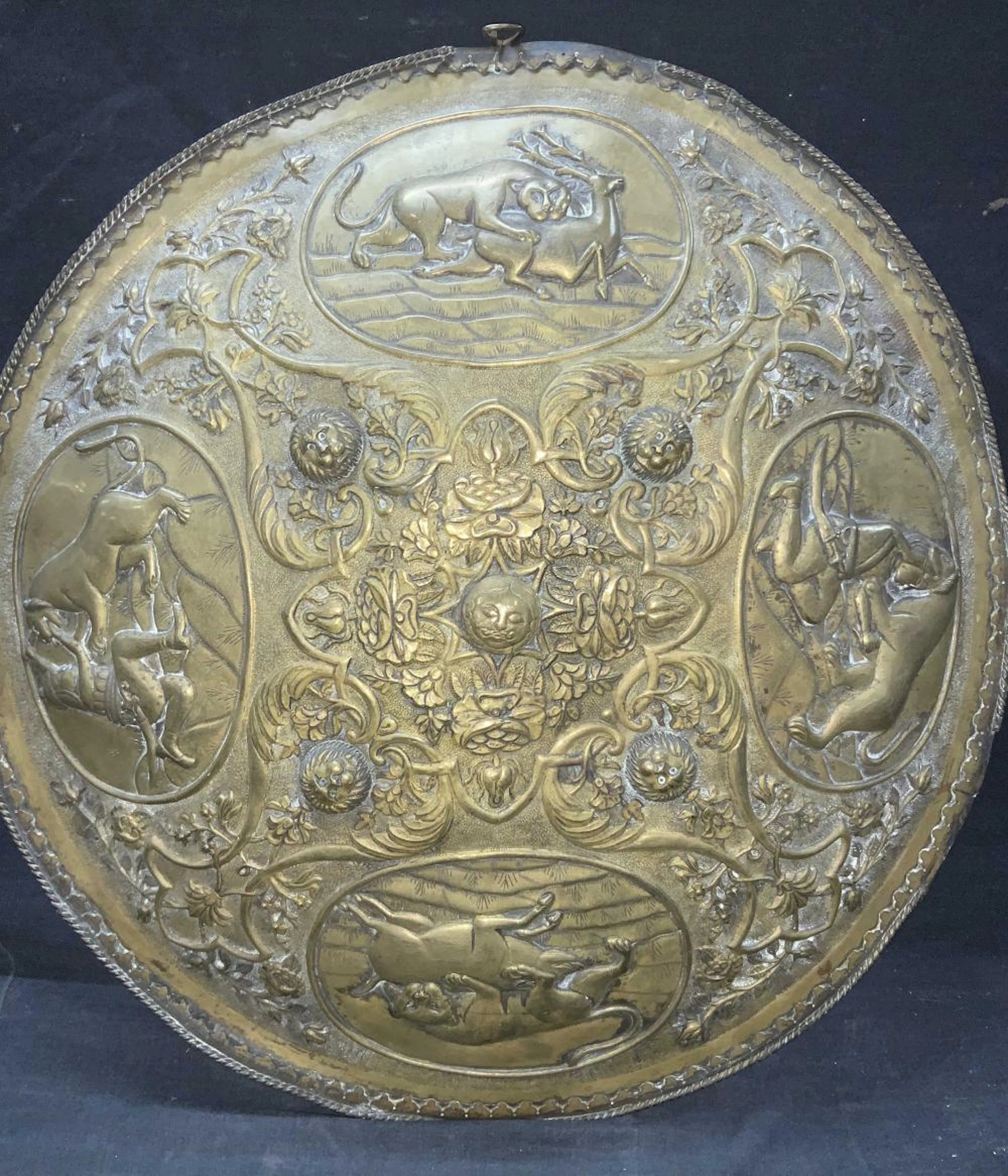 Vintage Embossed Brass Dome