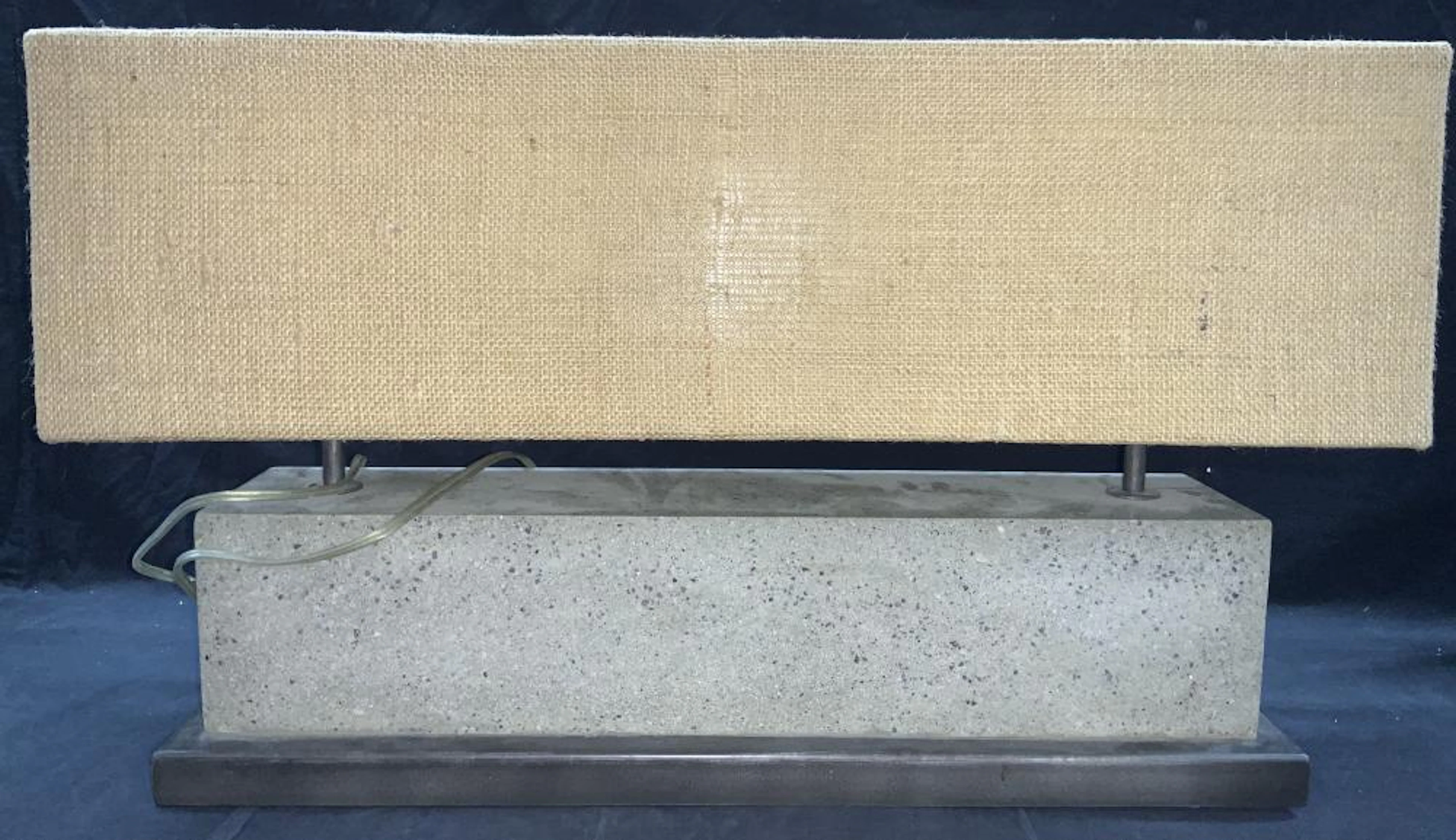25 Inch Long Concrete Buffet Lamp