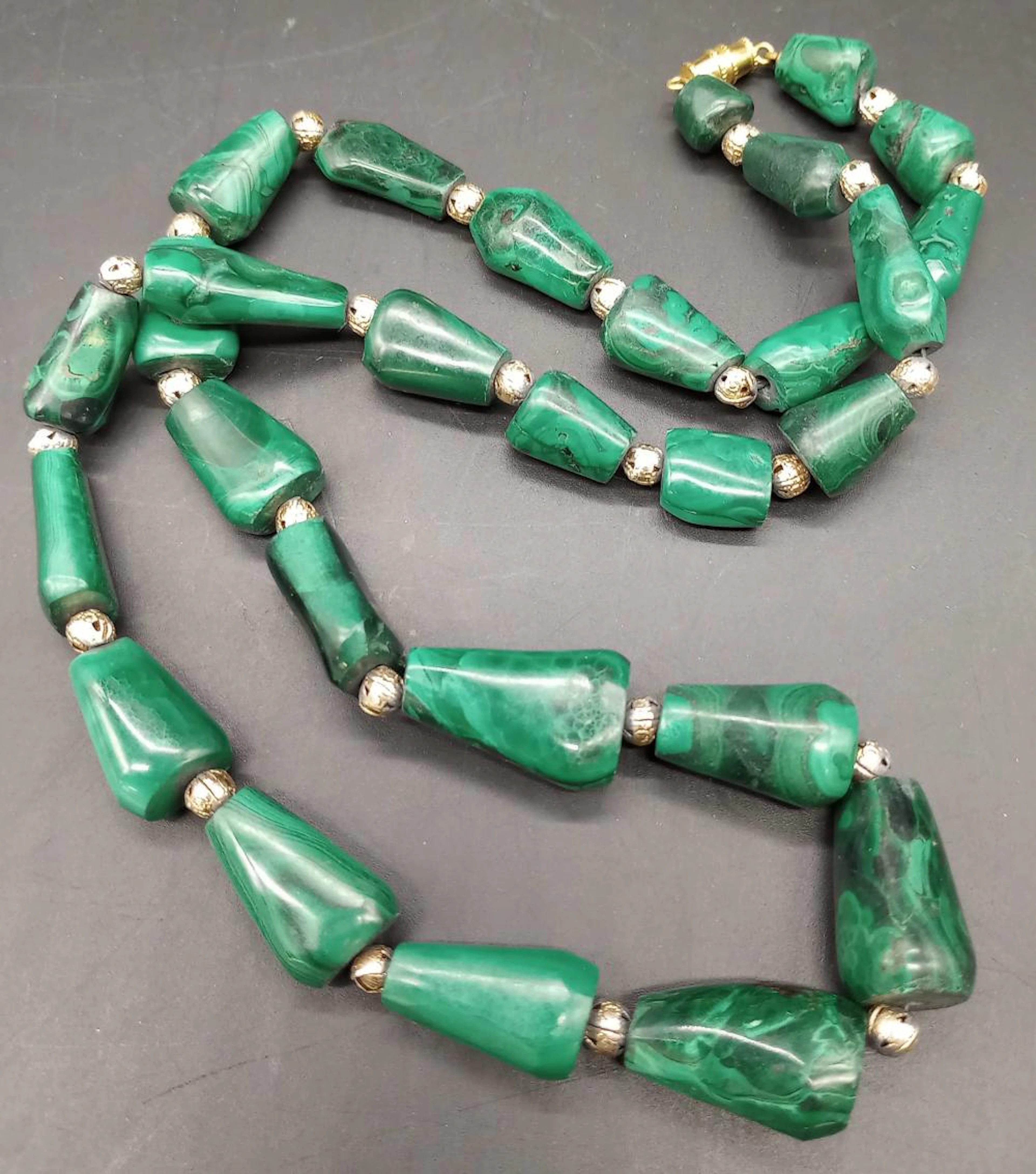 Malachite Chrysocolla Bead Necklace