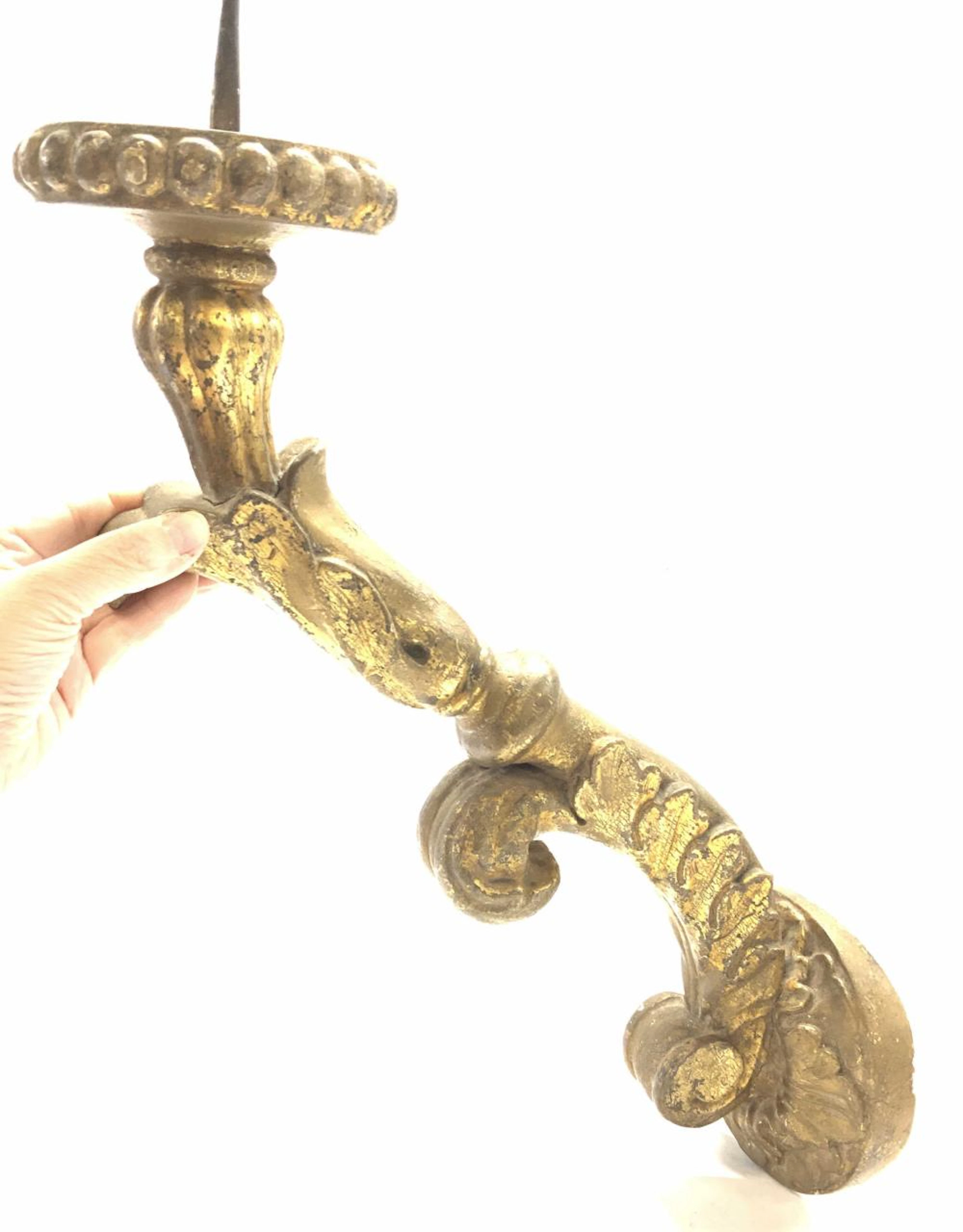 Antique Italian Gilt Wood Sconce Candle Holder