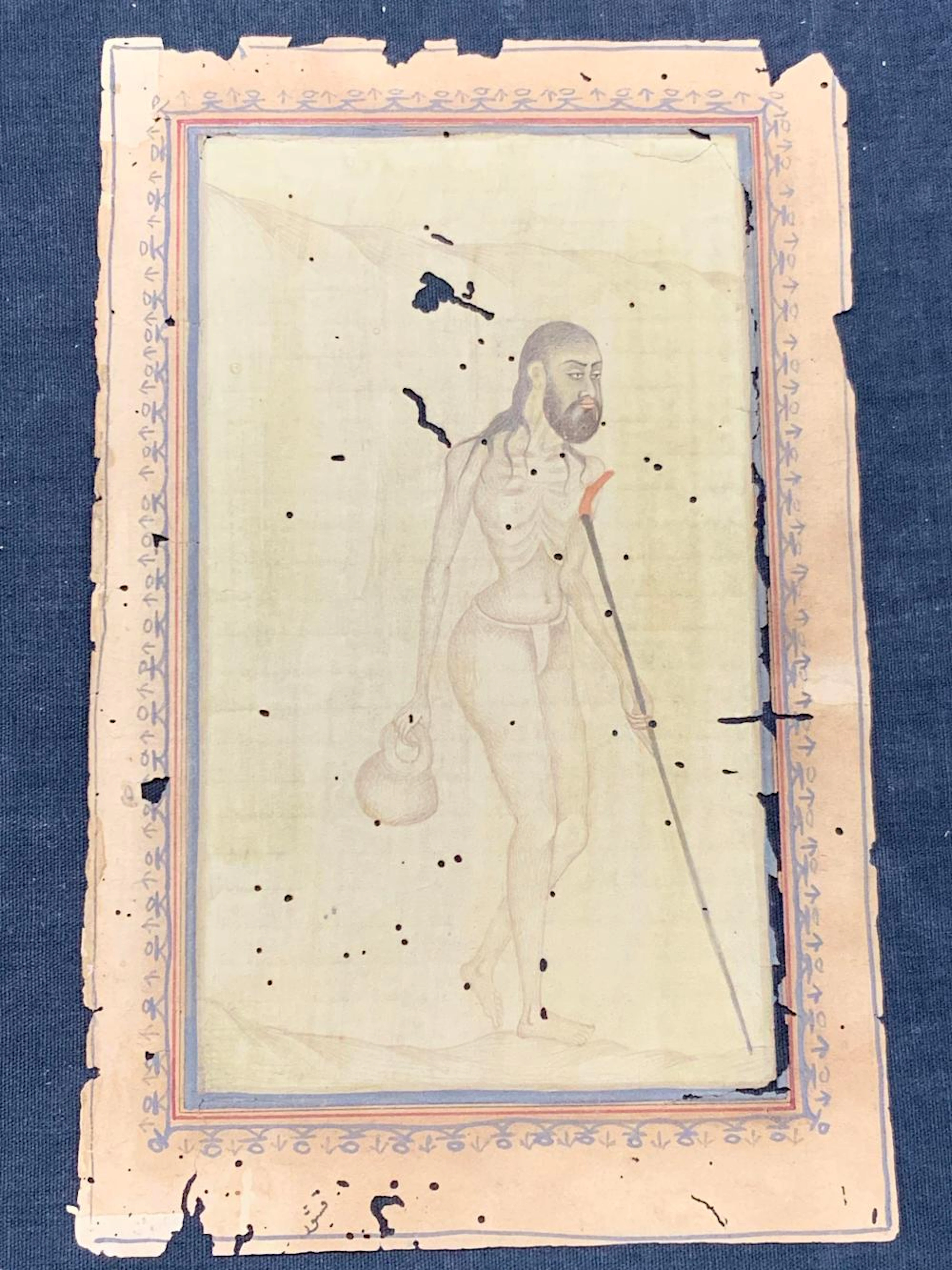 Vintage Mughal Miniature Holy Man Painting