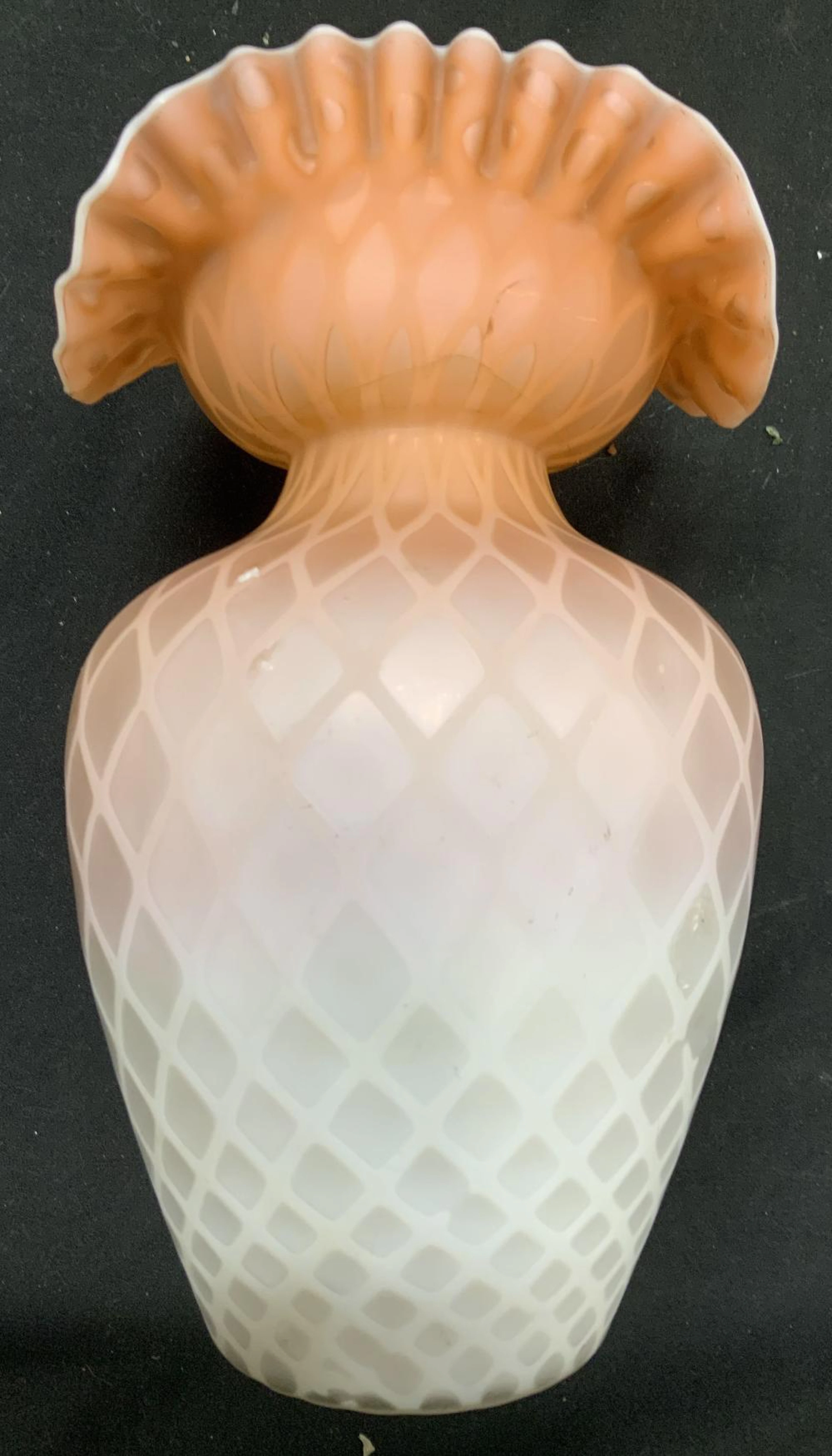 Opalescent Antique Satin MOP Glass Vase , 19thC