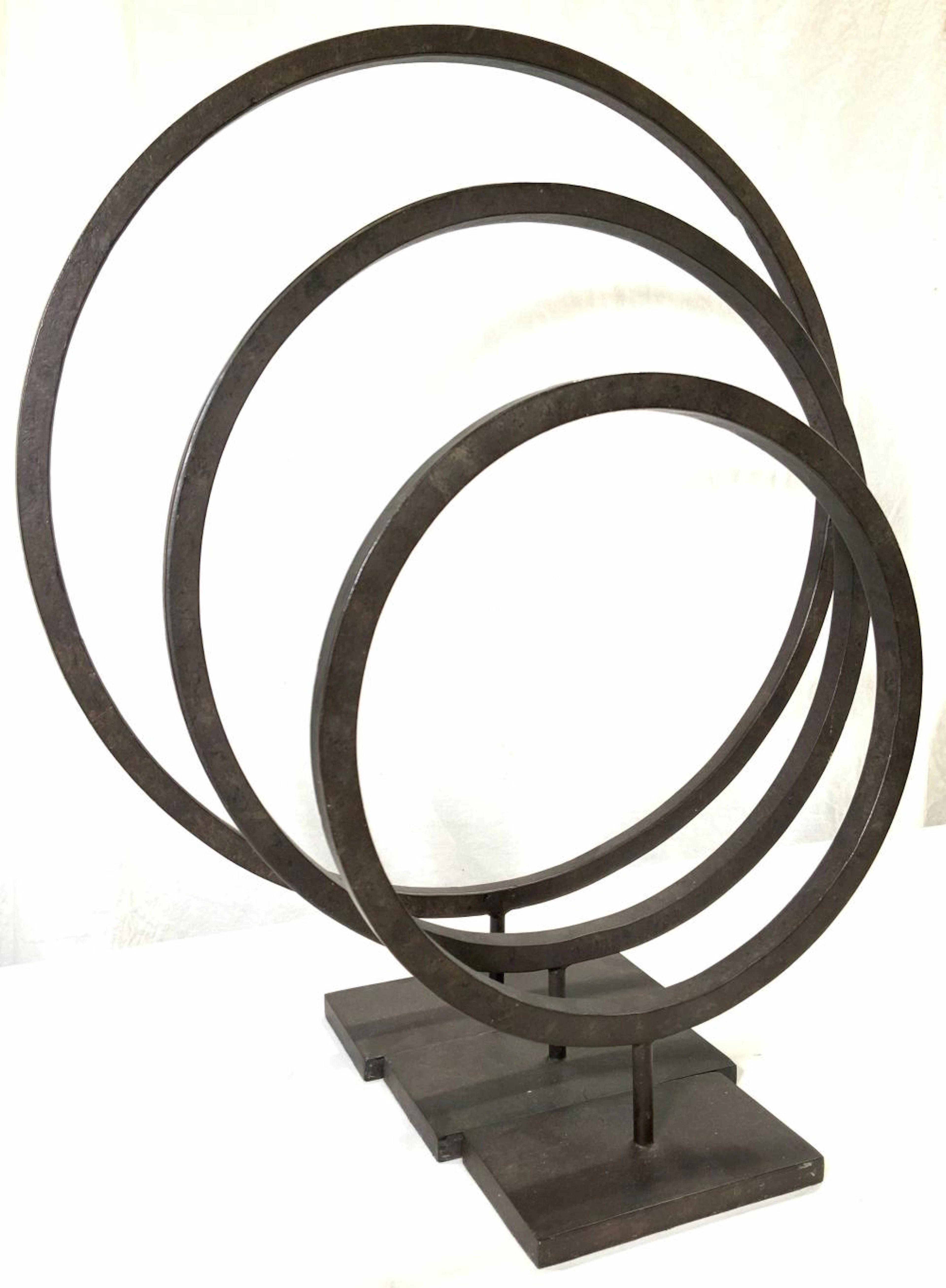 Set3 Iron Made Geometric Circular Sculptures