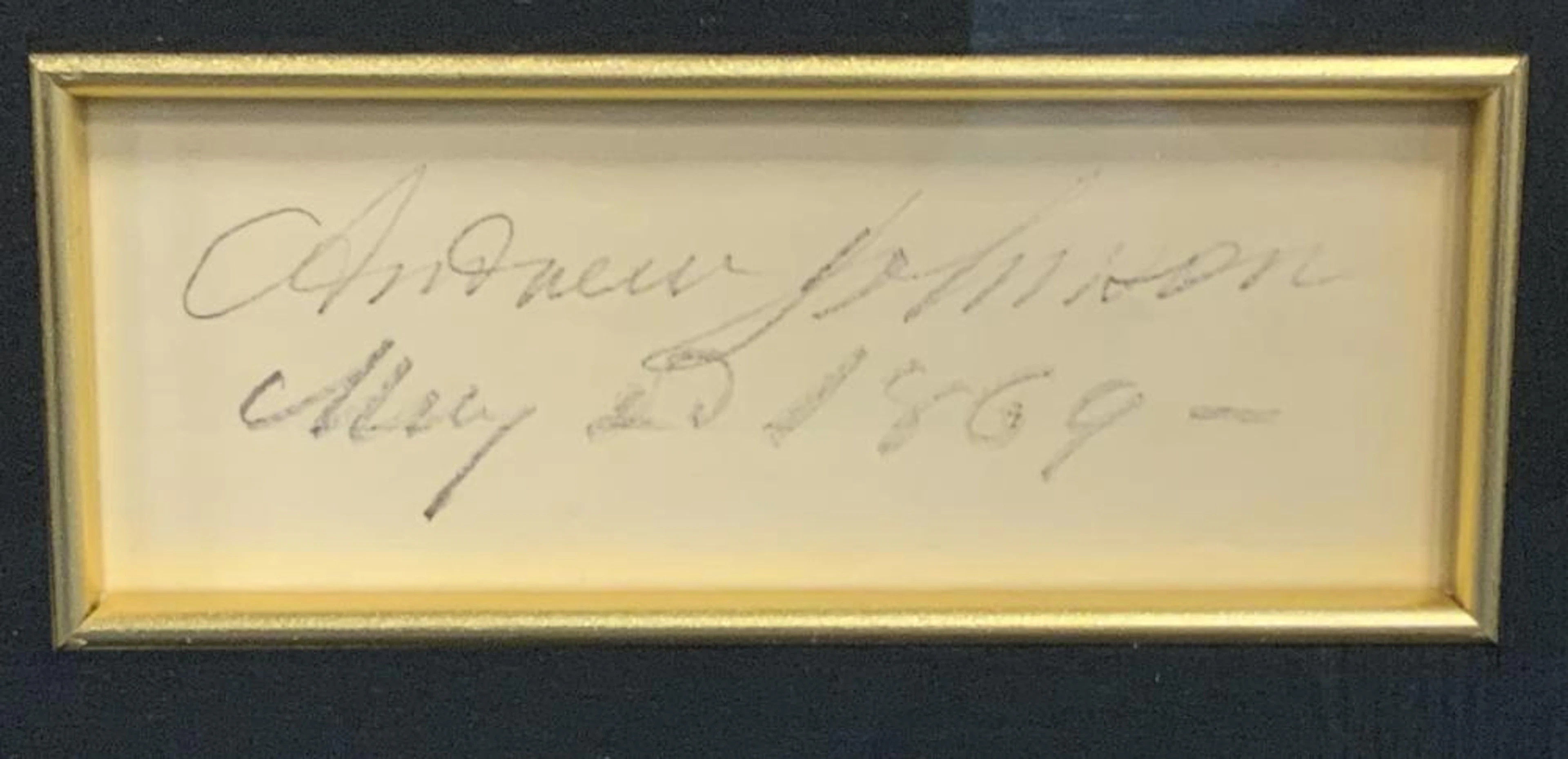 Andrew Johnson Signature, May 20, 1869