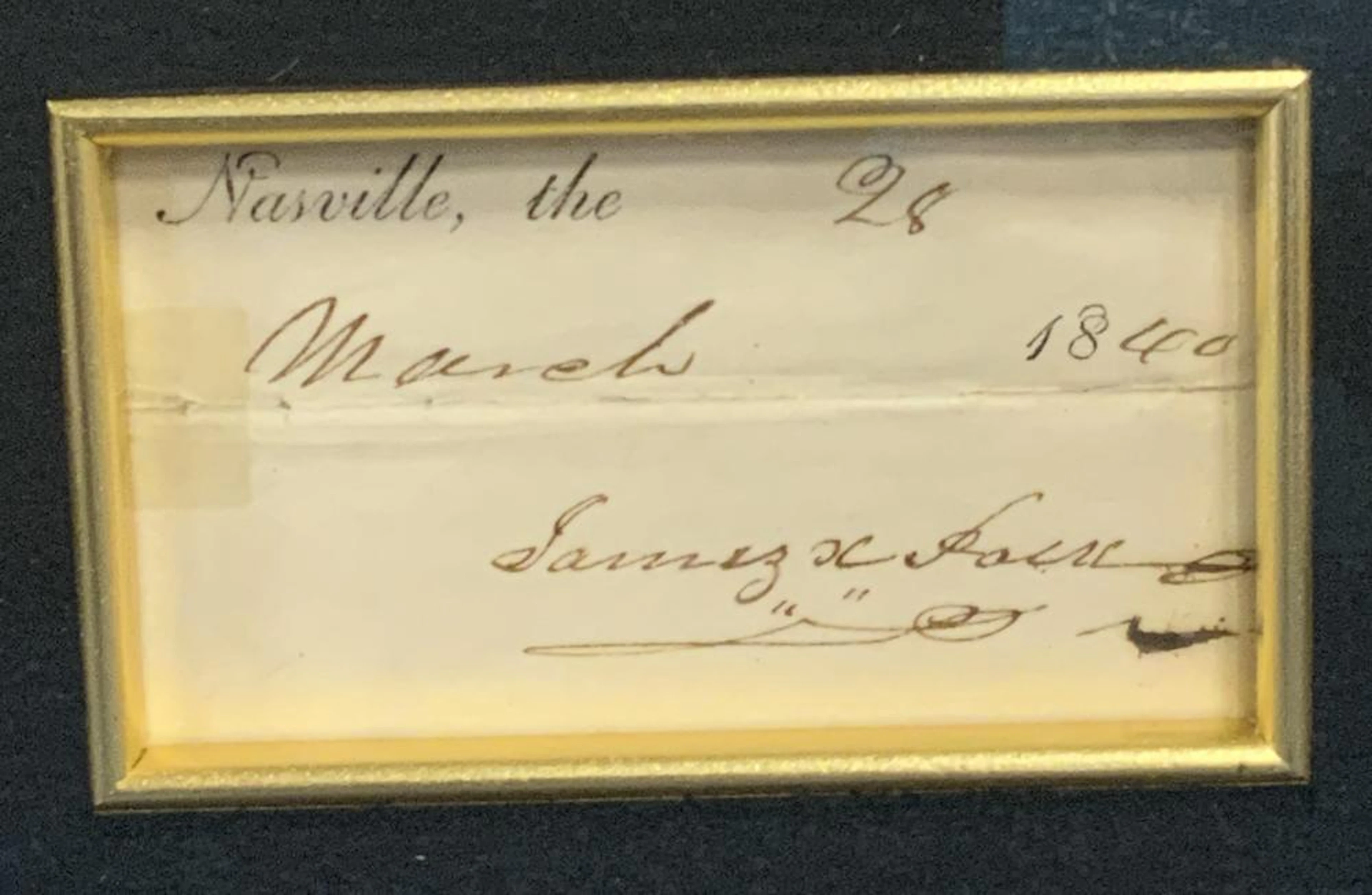 James K. Polk Engraved Card with Signature, 1840