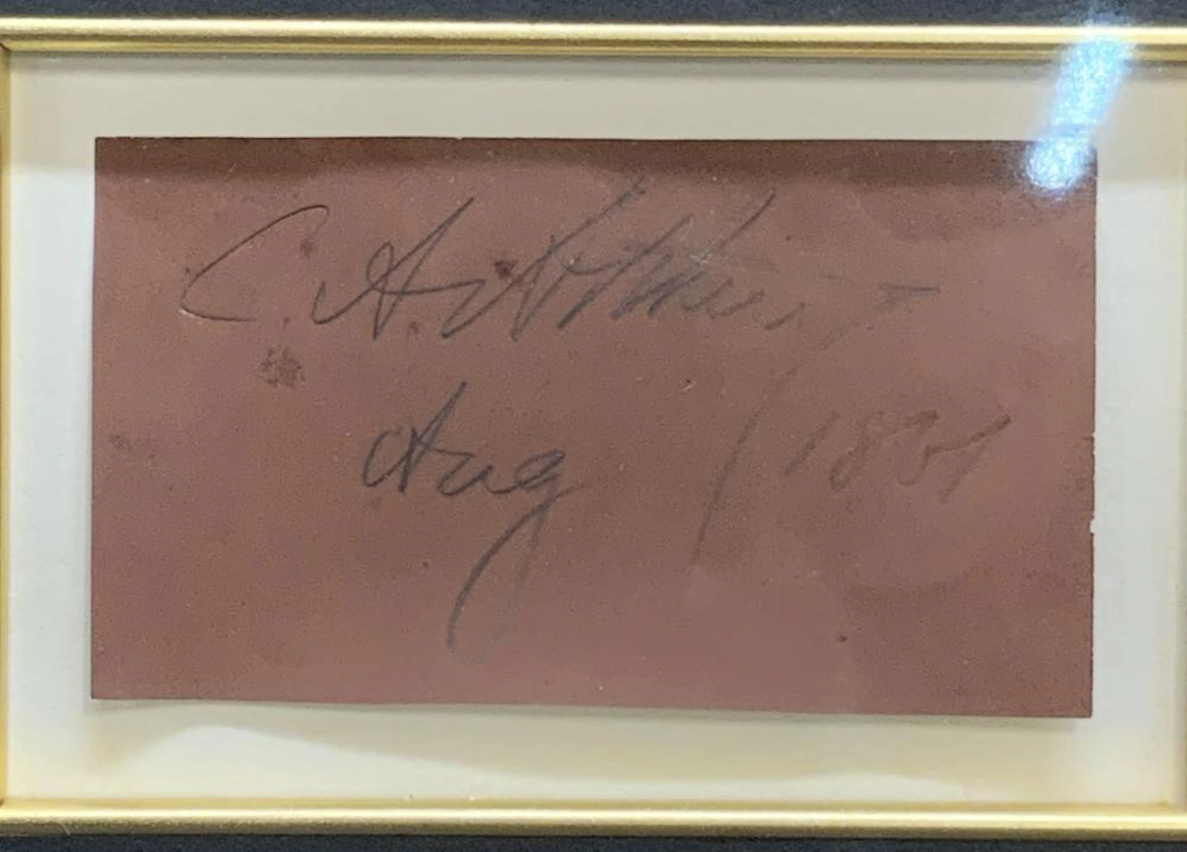 Framed Chester A. Arthur Signature, 1867