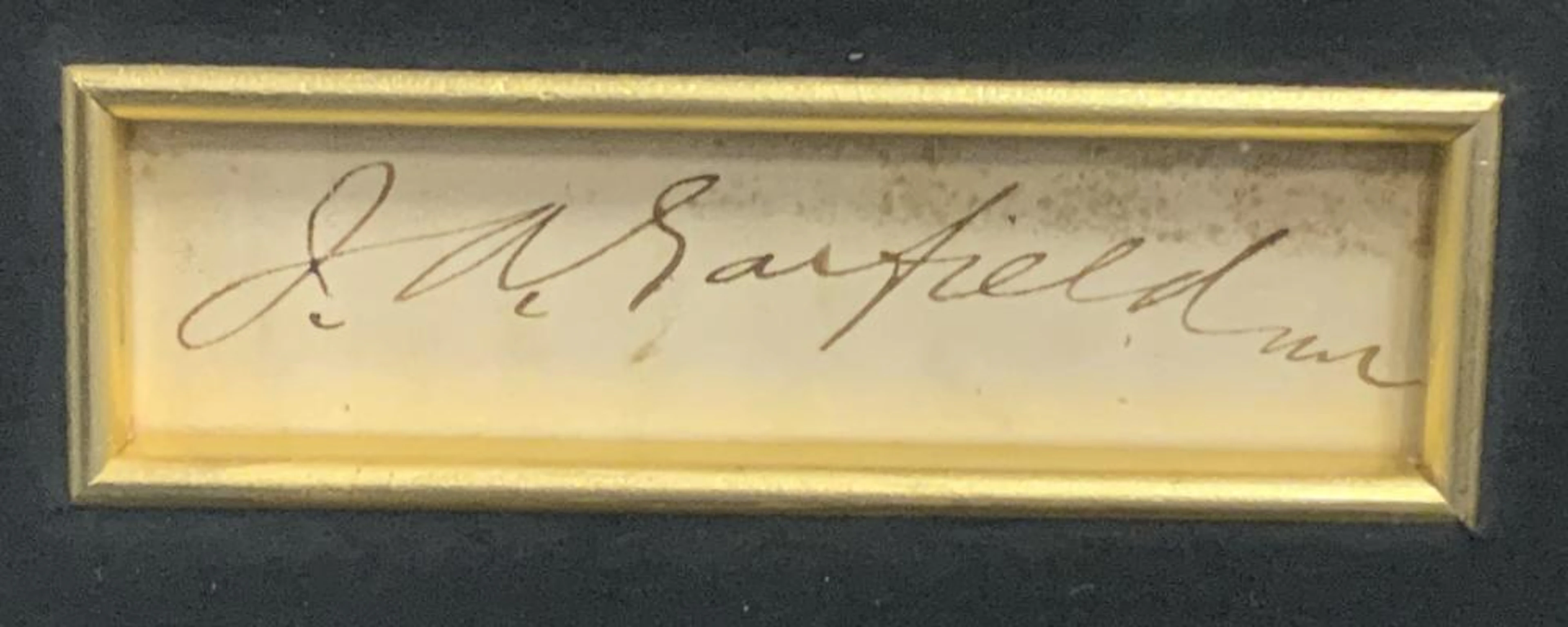 Framed James A. Garfield Signature