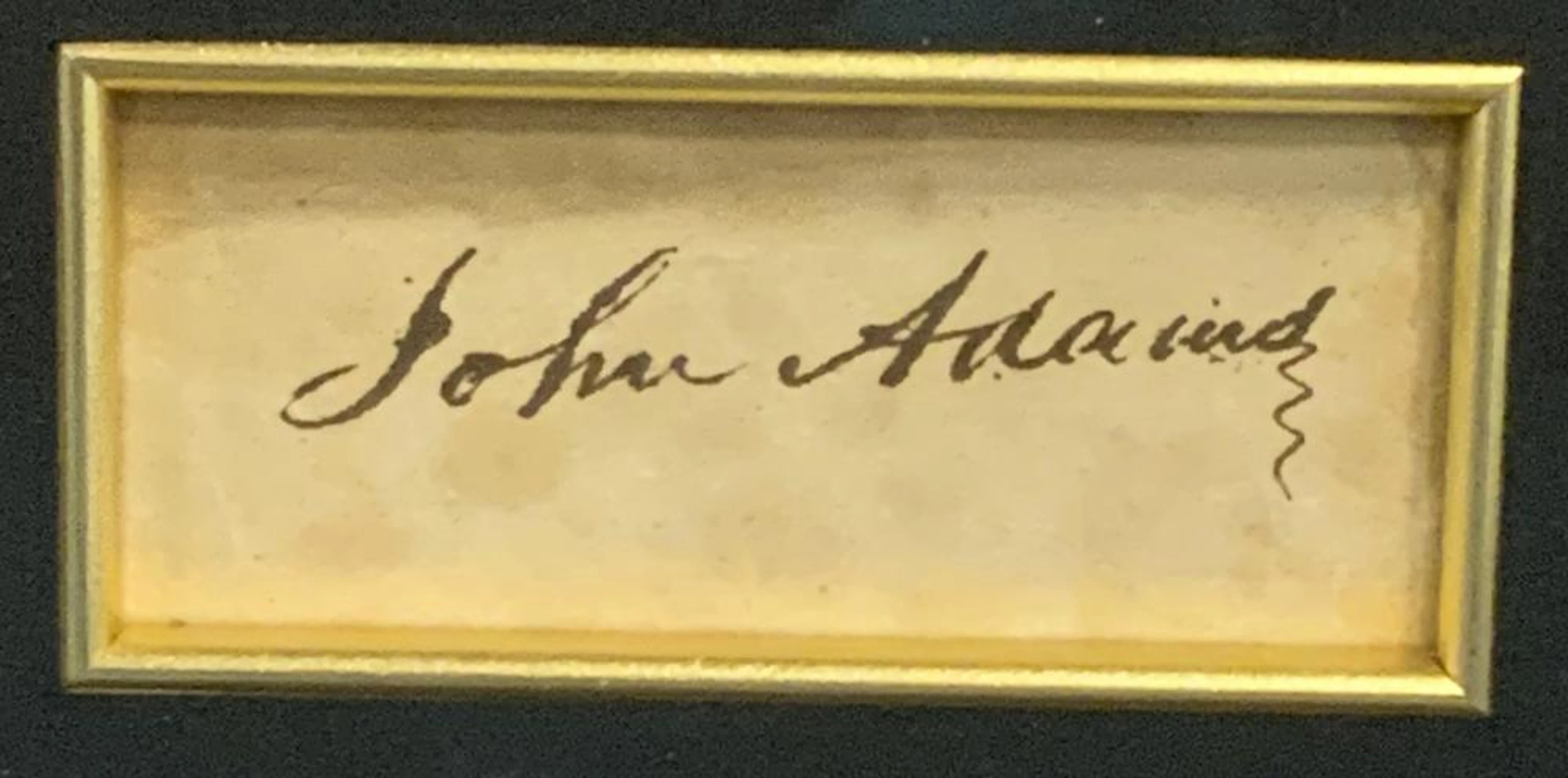 Framed John Adams Signature, Founding Father