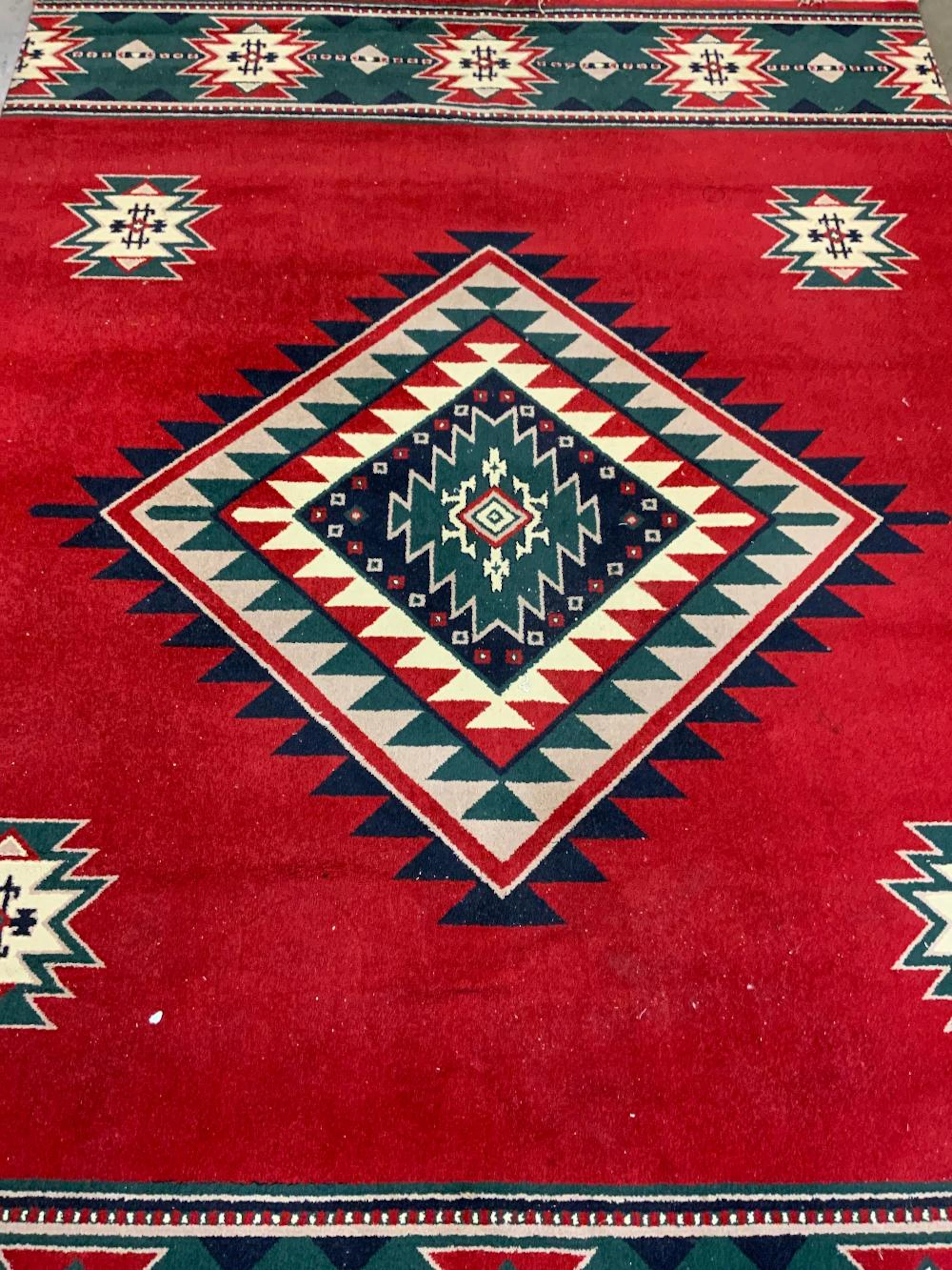 Southwestern Design Native Am Style Cotton Rug