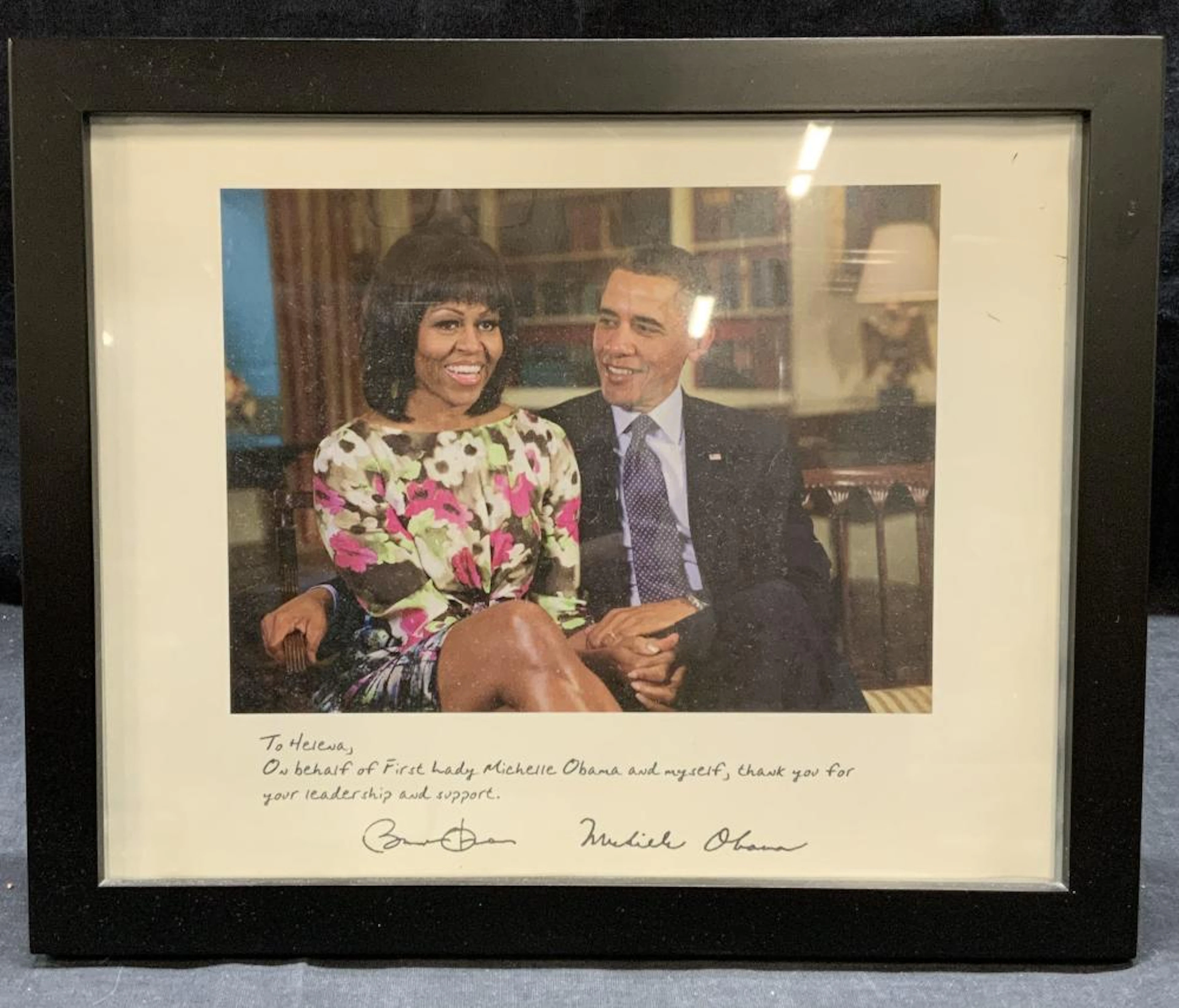 Barack & Michelle Obama Framed Lithograph