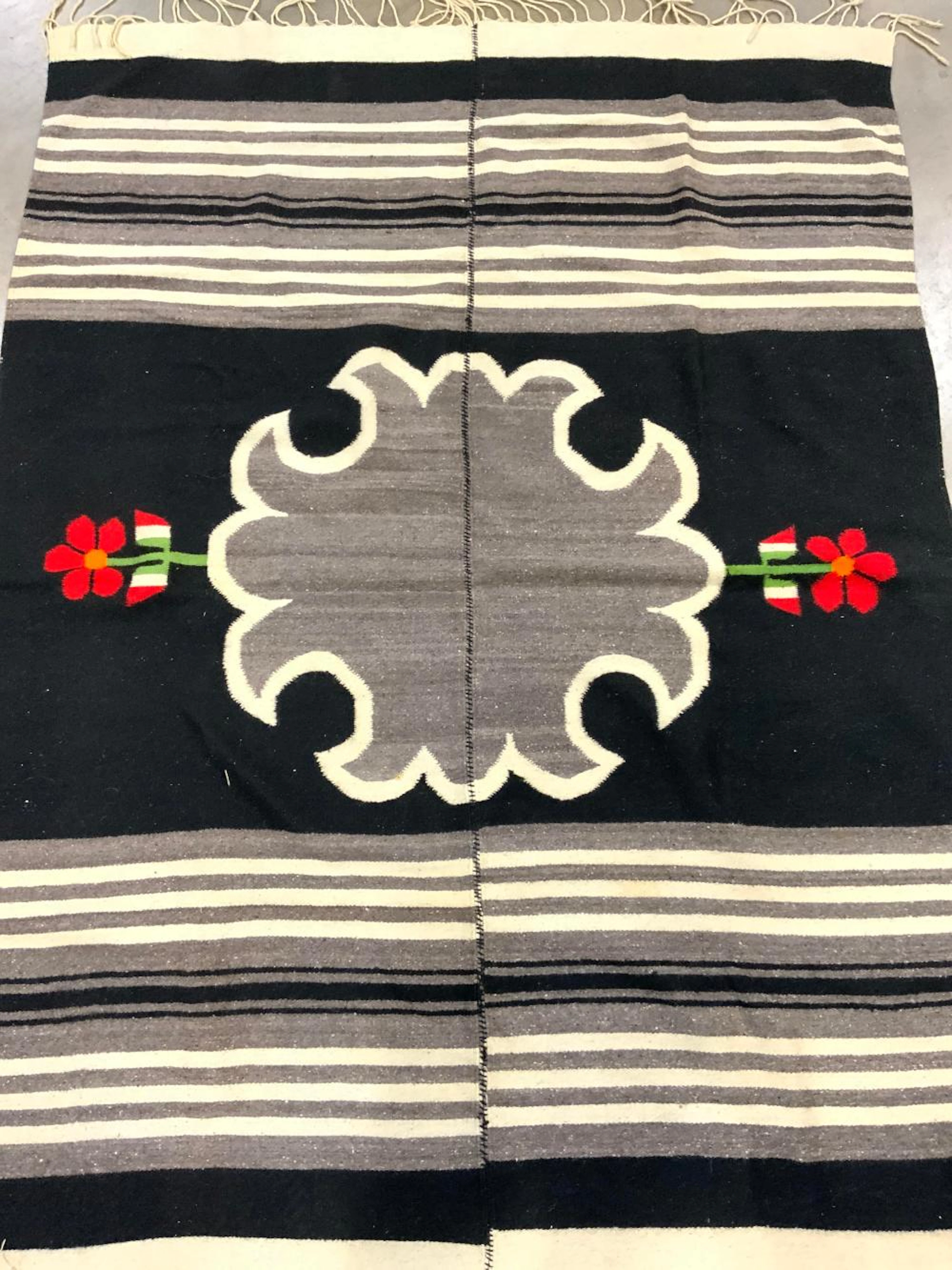 Handmade Mexican Wool Saltillo Rug Blanket