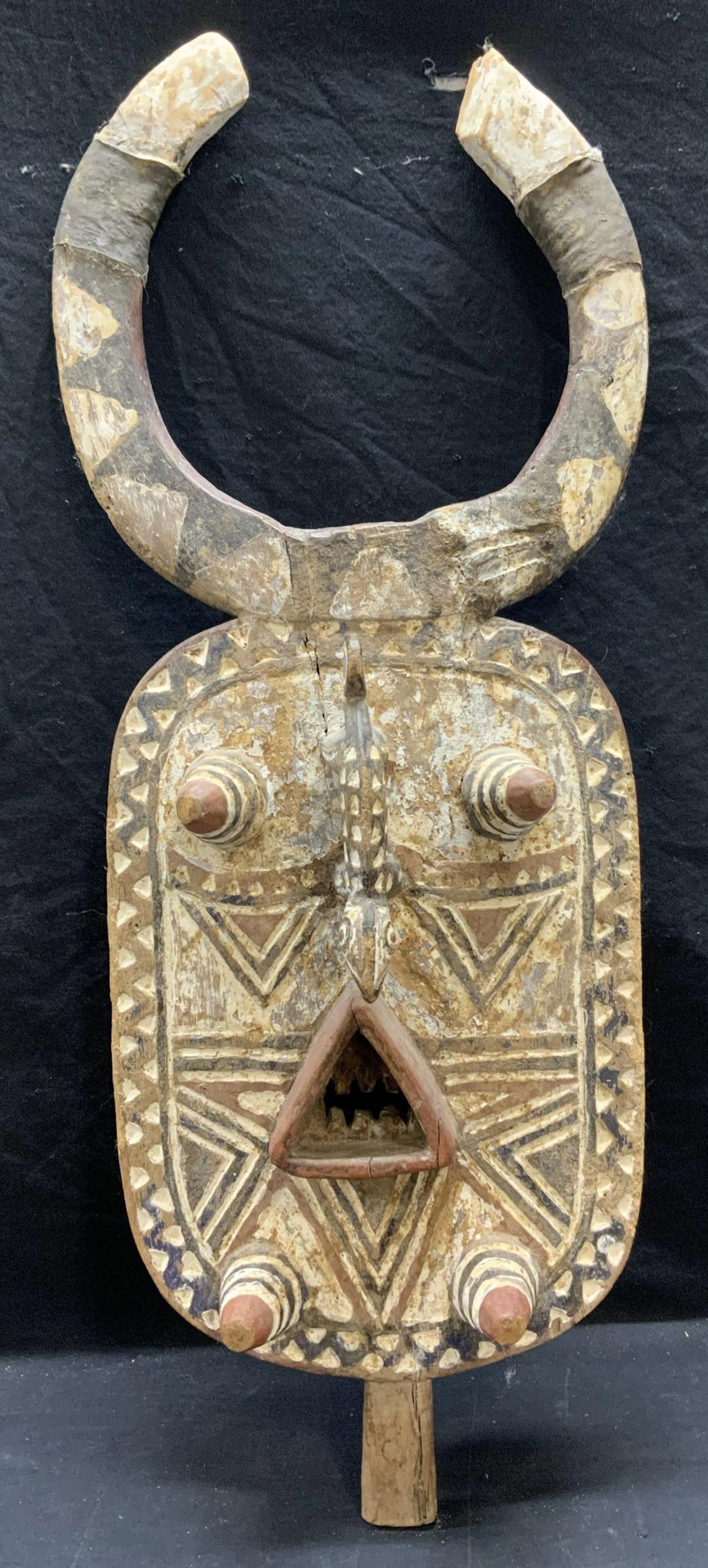 Antique Wood Fruit Bat Mask, Guro, Africa