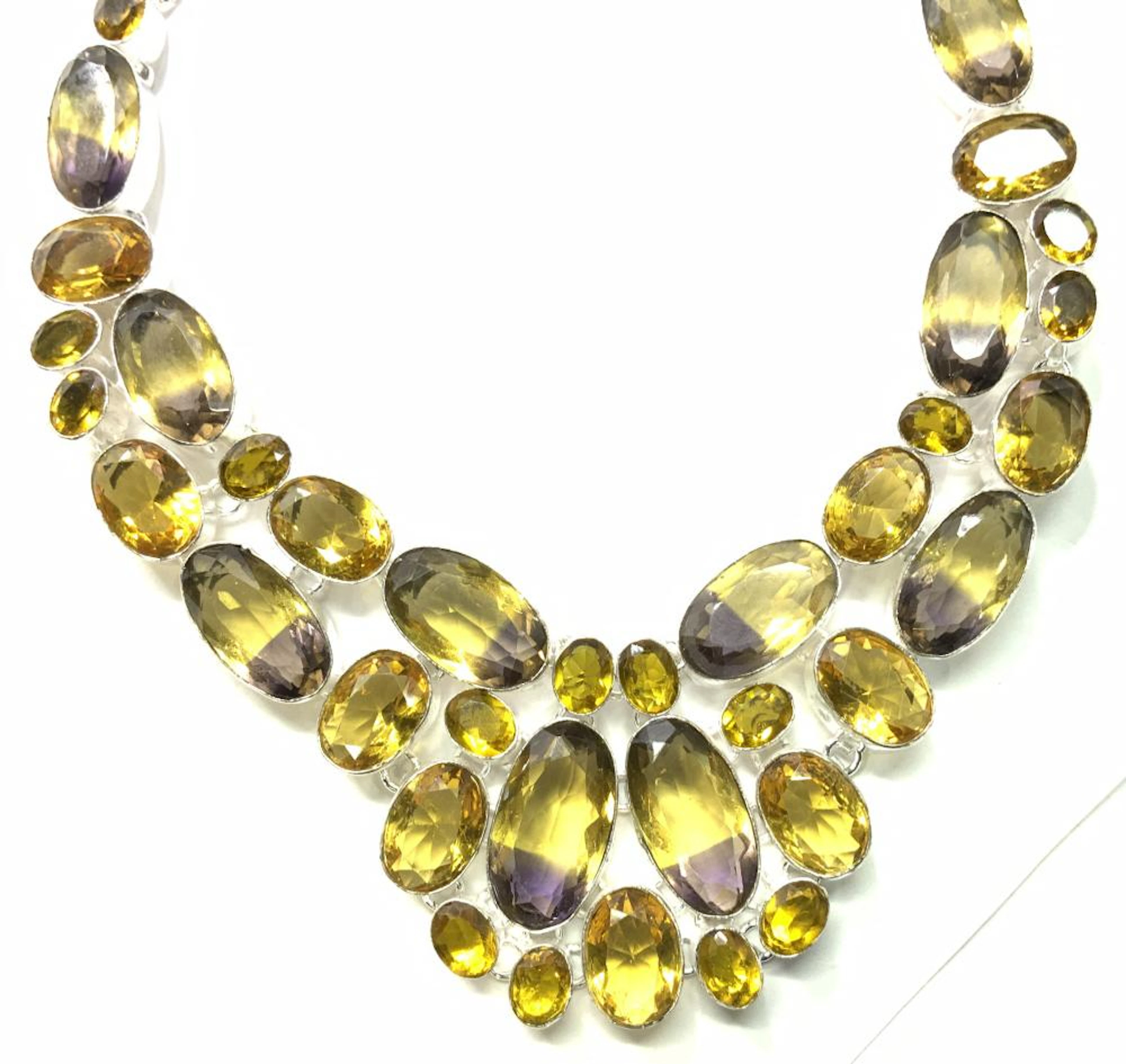 Ametrine Gemstone style Cocktail Necklace, NIP