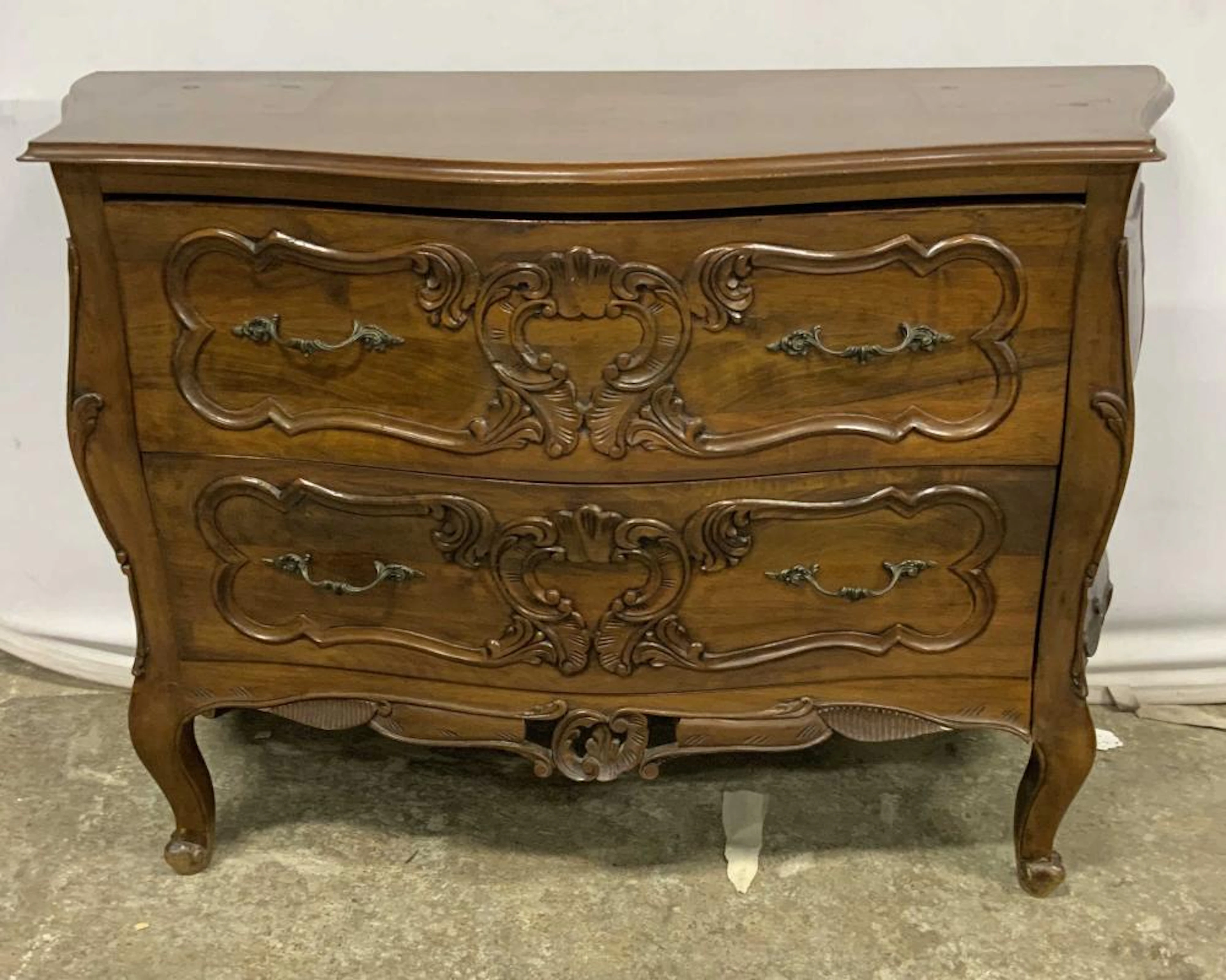 Vintage Louis XV Provincial Style Wooden Dresser