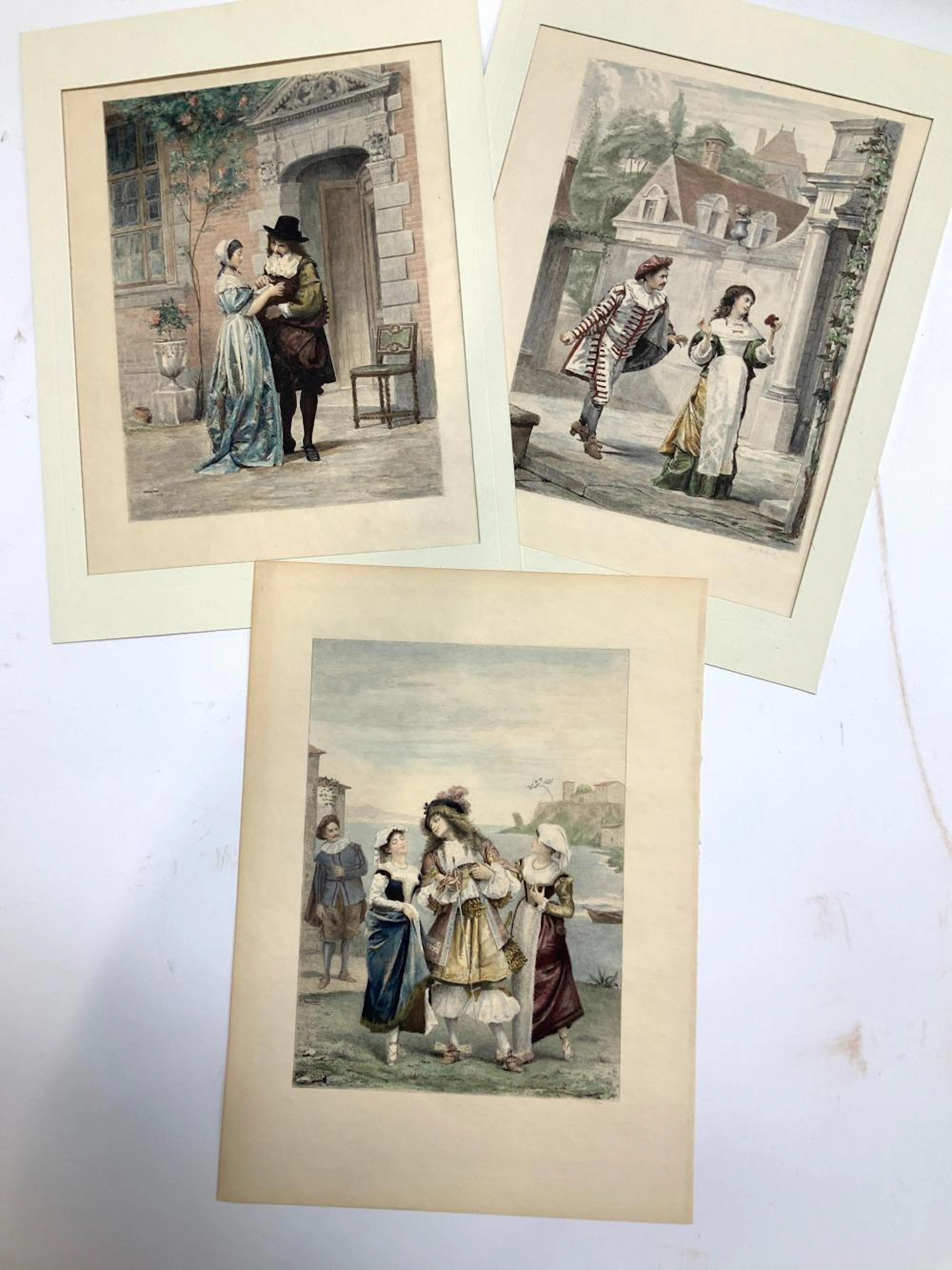 3-19th C. Colored Etchings, Jacques Leman, France