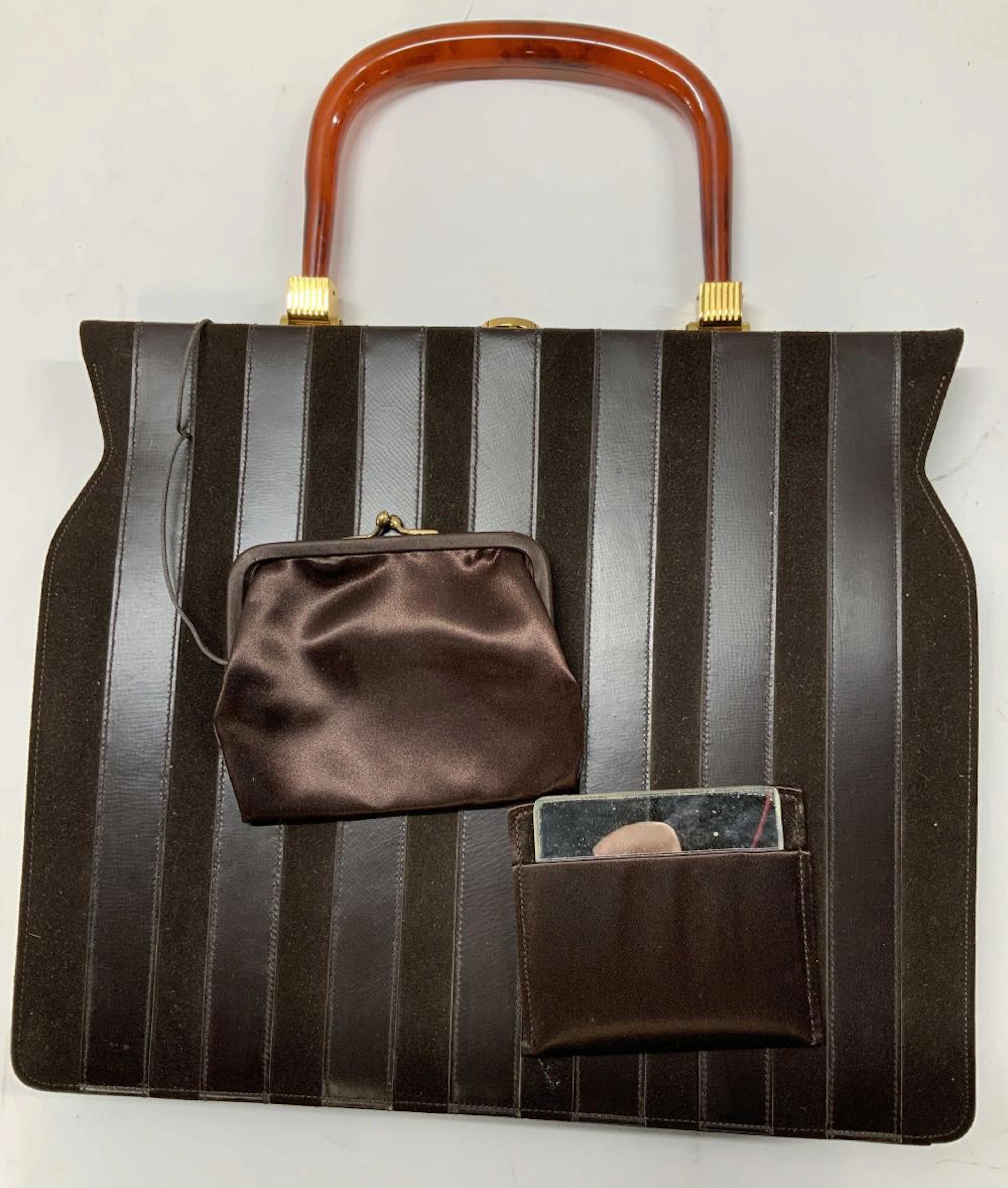 Bienen-Davis Suede & Leather Handbag w Org Box