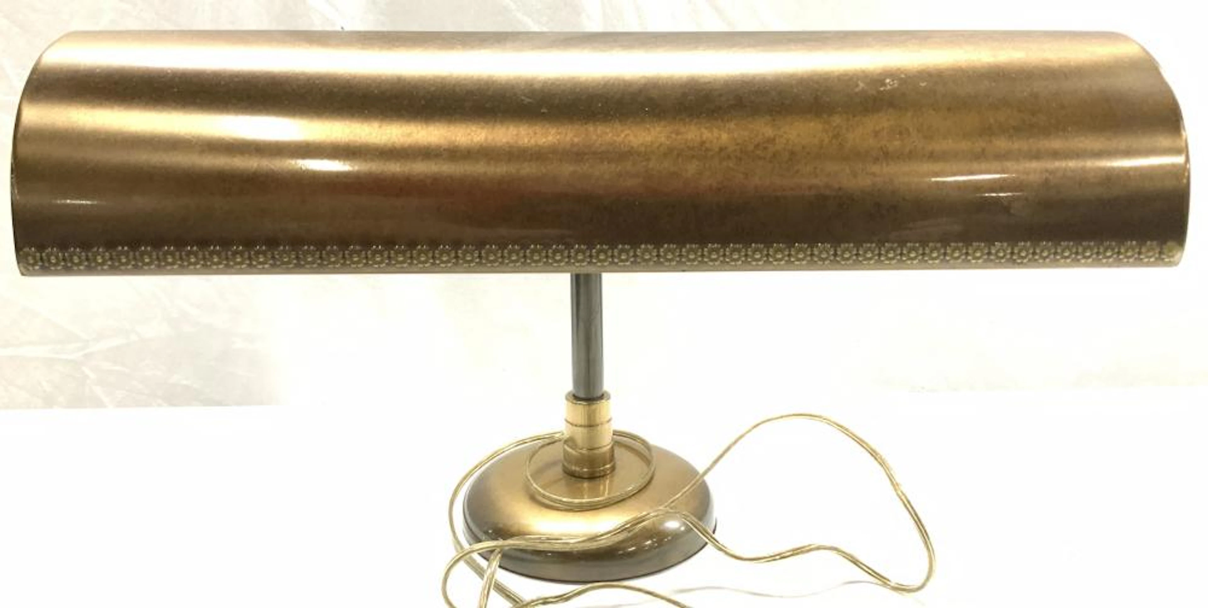 EMERLITE Heavy Brass Banker Lamp, USA